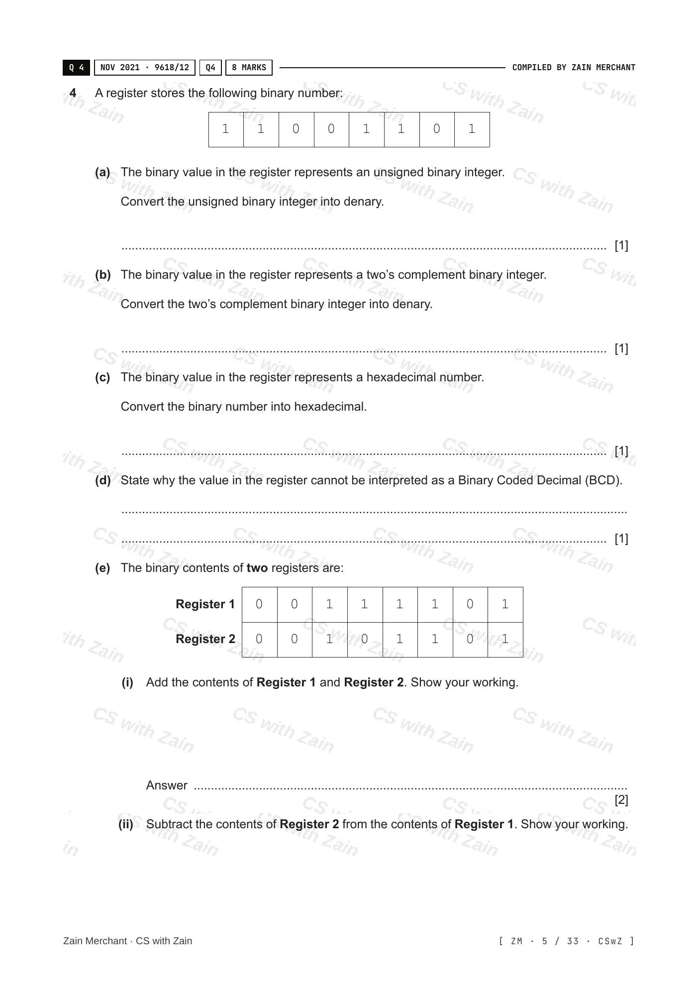1.1 Data Representation questions, page 4