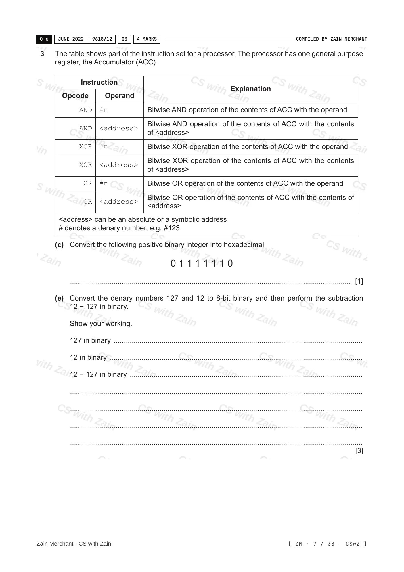 1.1 Data Representation questions, page 6