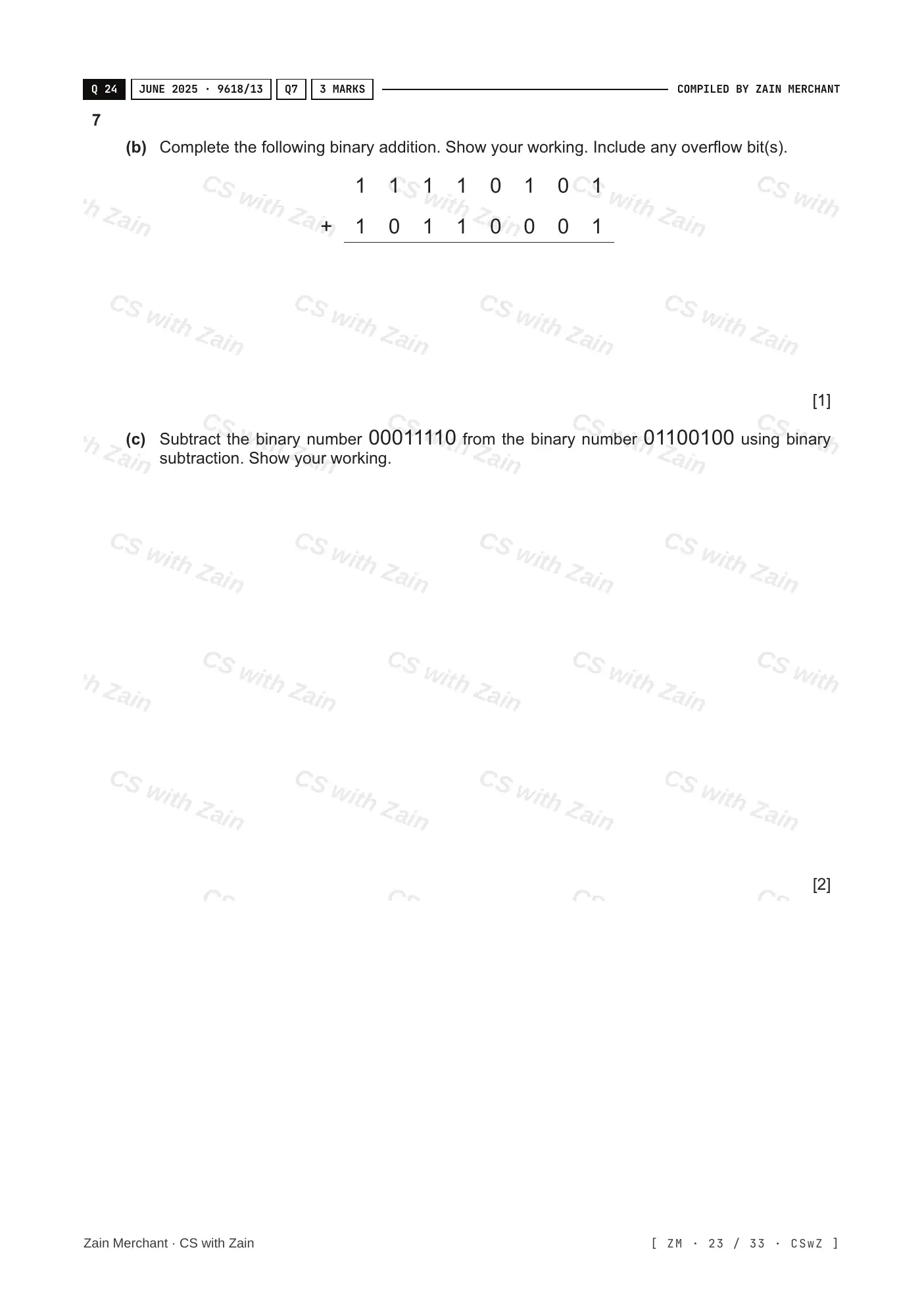 1.1 Data Representation questions, page 22