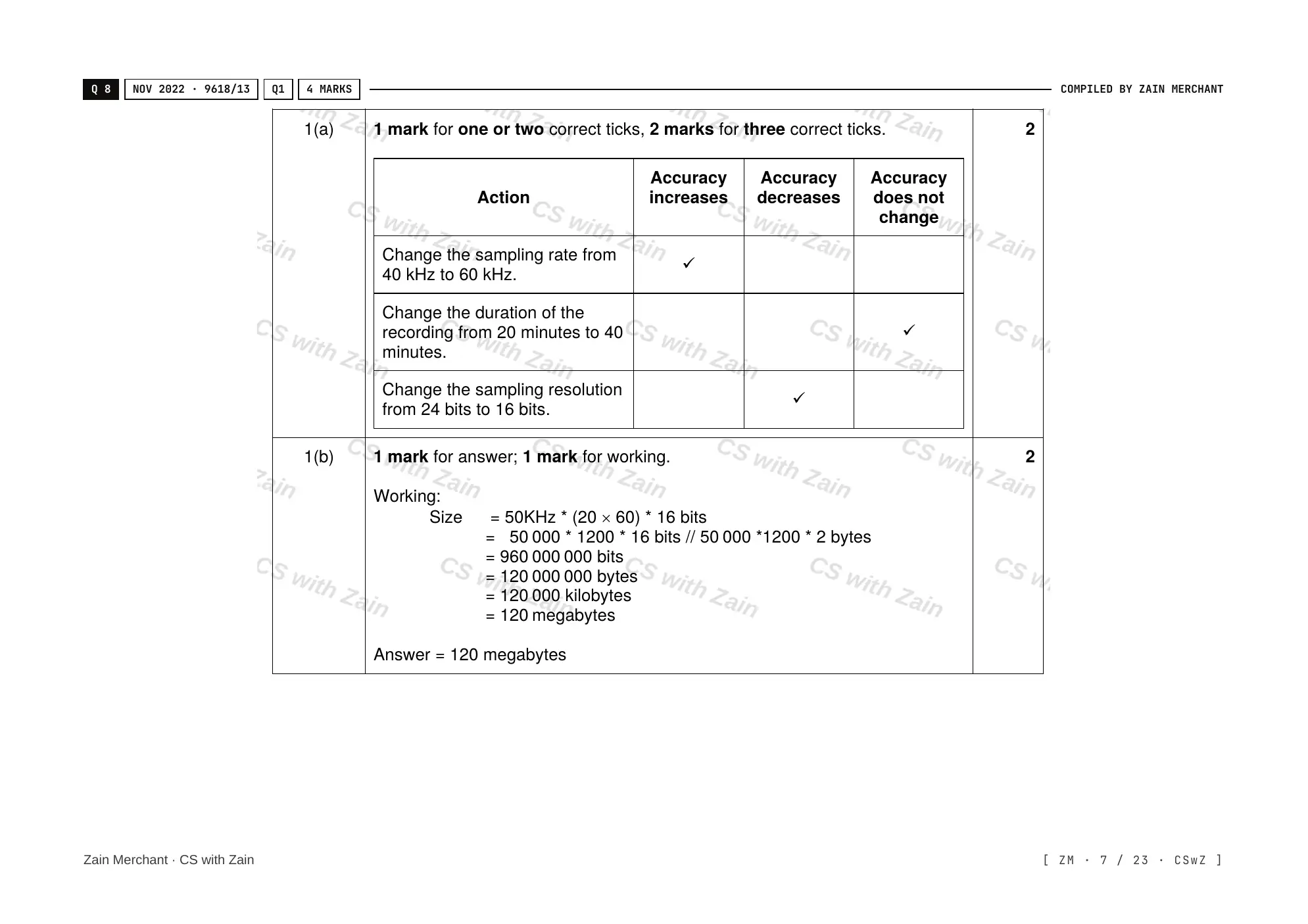 1.2 Multimedia mark scheme, page 6