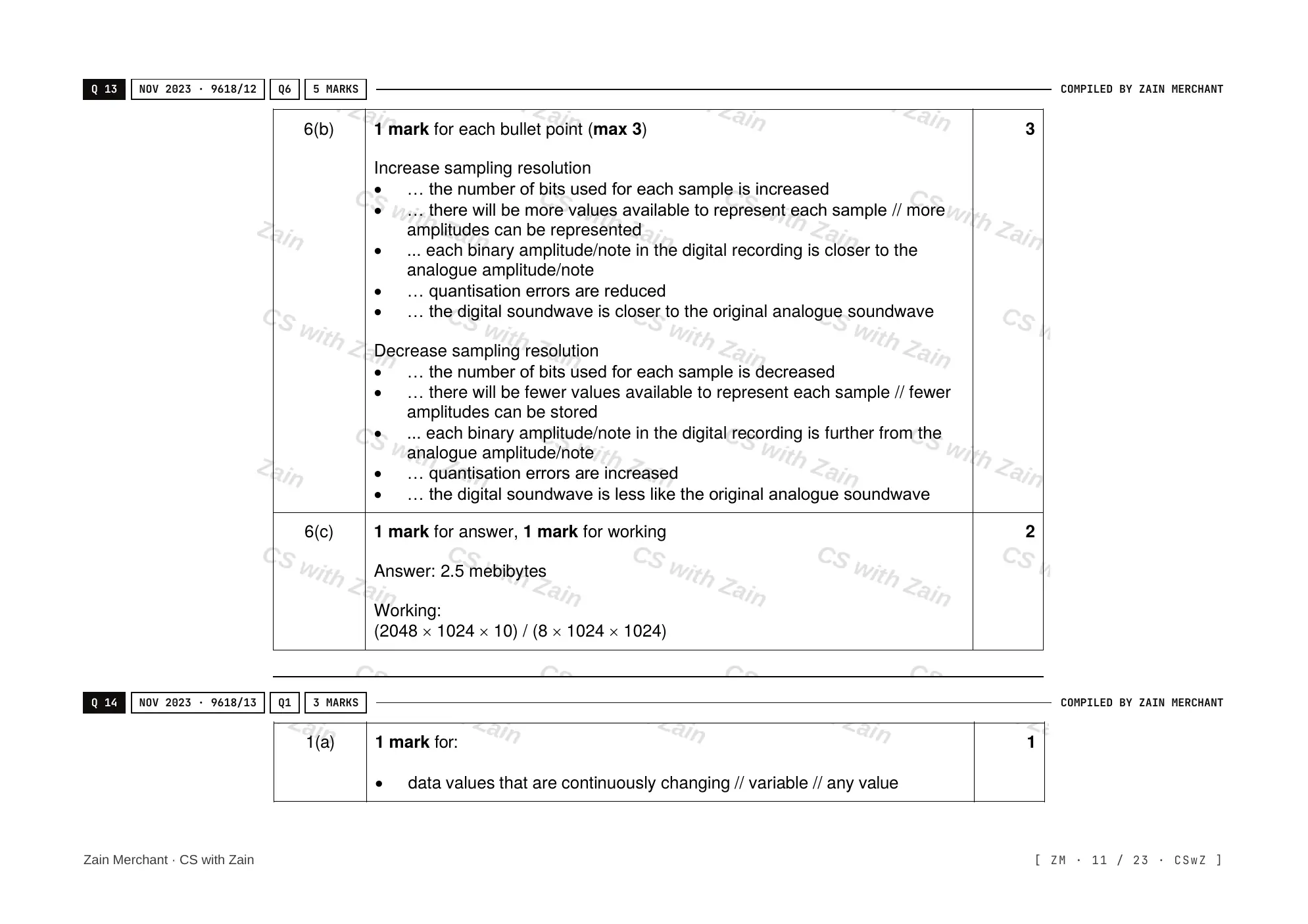 1.2 Multimedia mark scheme, page 10