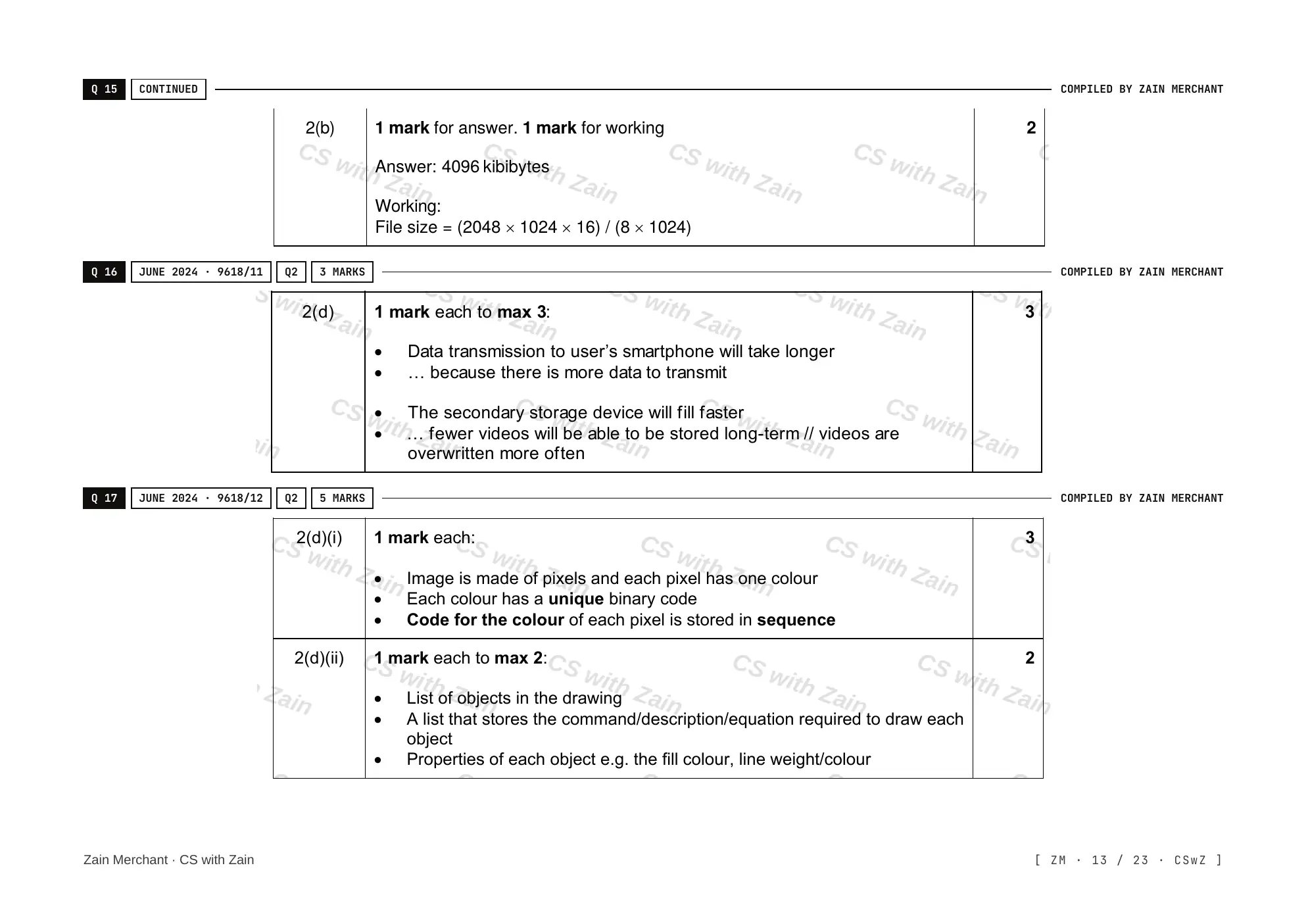 1.2 Multimedia mark scheme, page 12