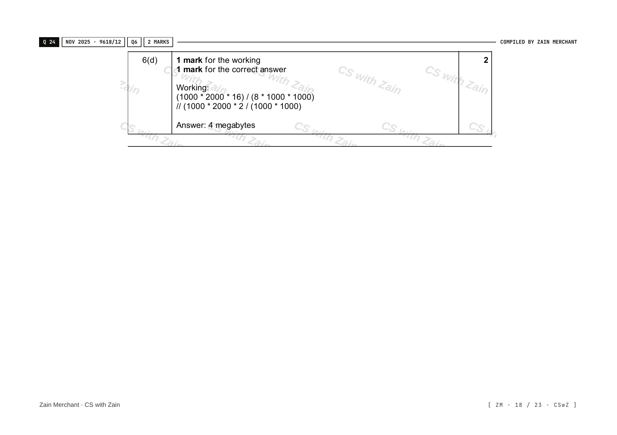 1.2 Multimedia mark scheme, page 17