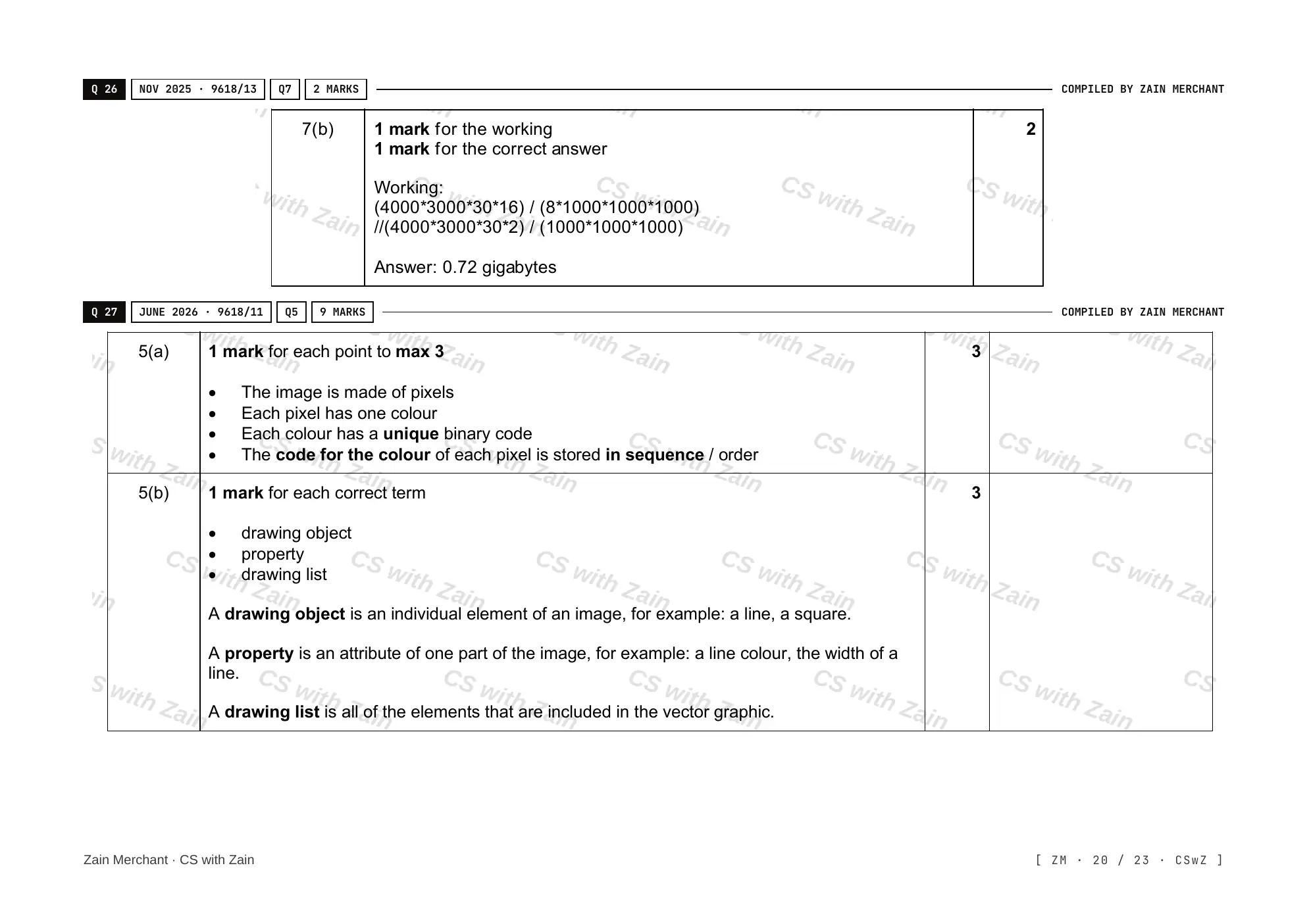 1.2 Multimedia mark scheme, page 19