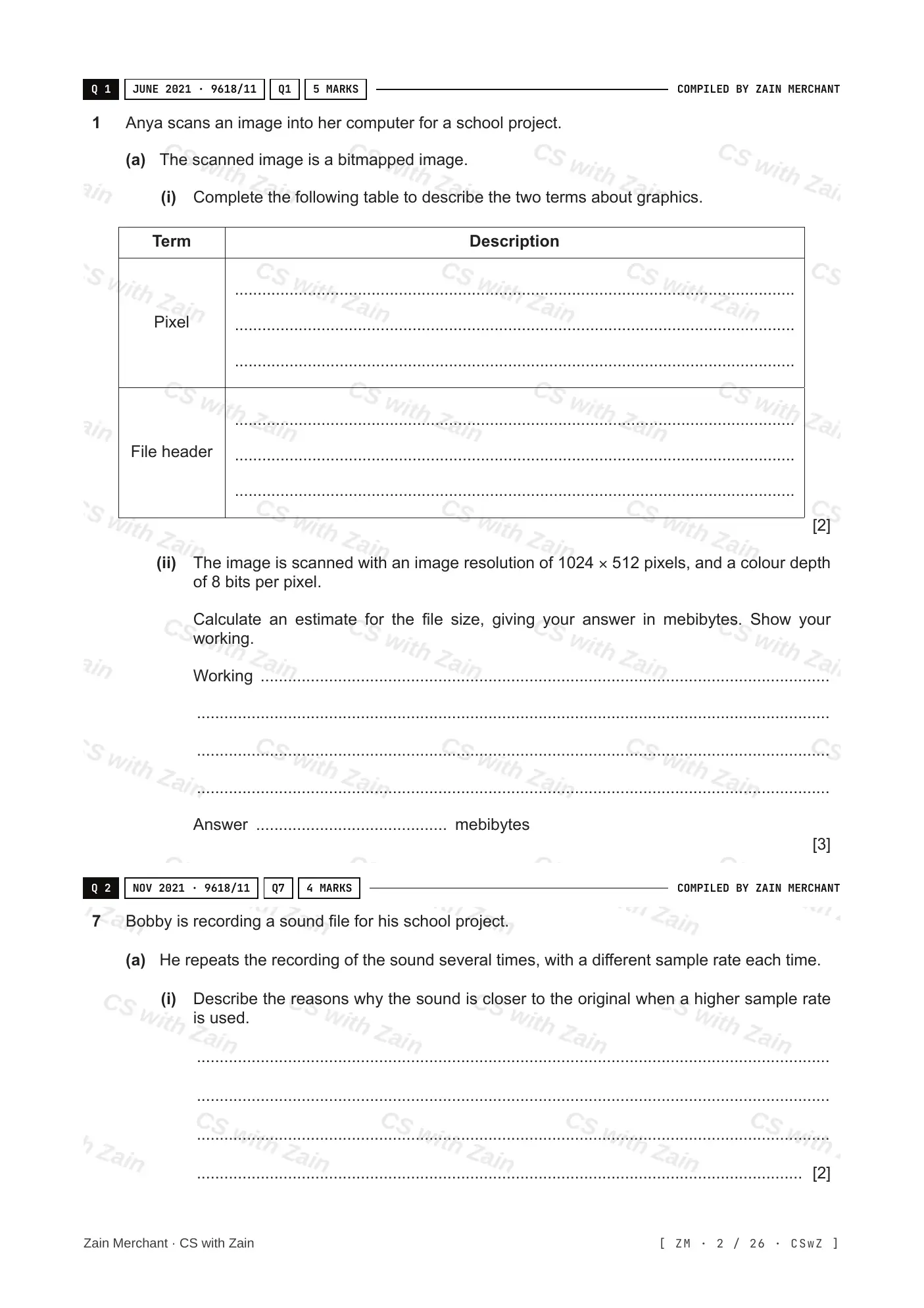 1.2 Multimedia questions, page 1