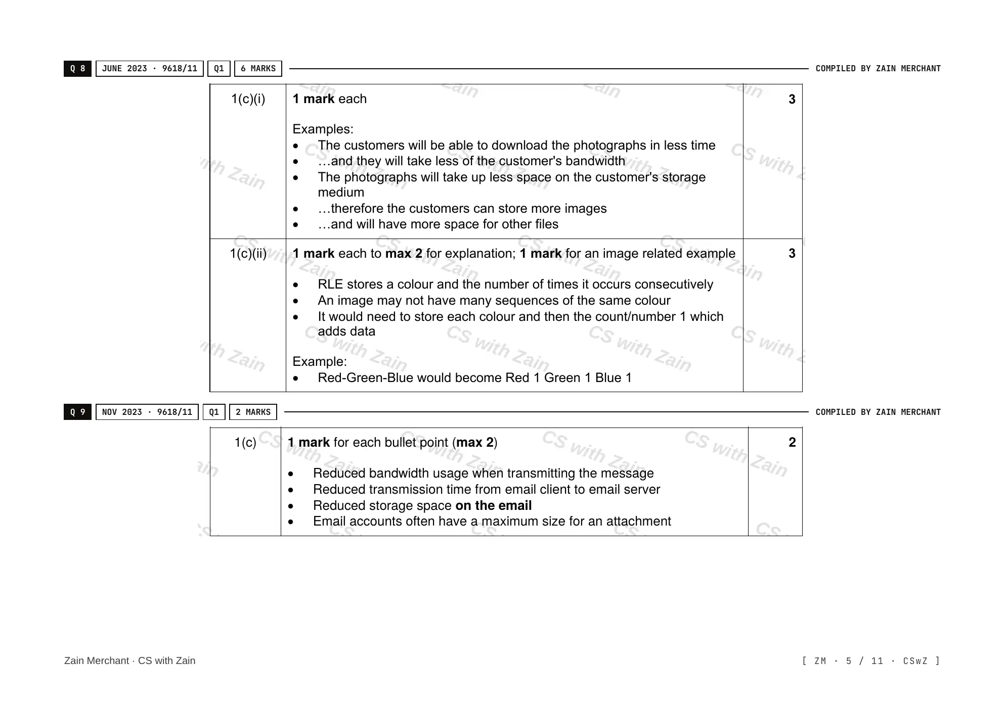 1.3 Compression mark scheme, page 4