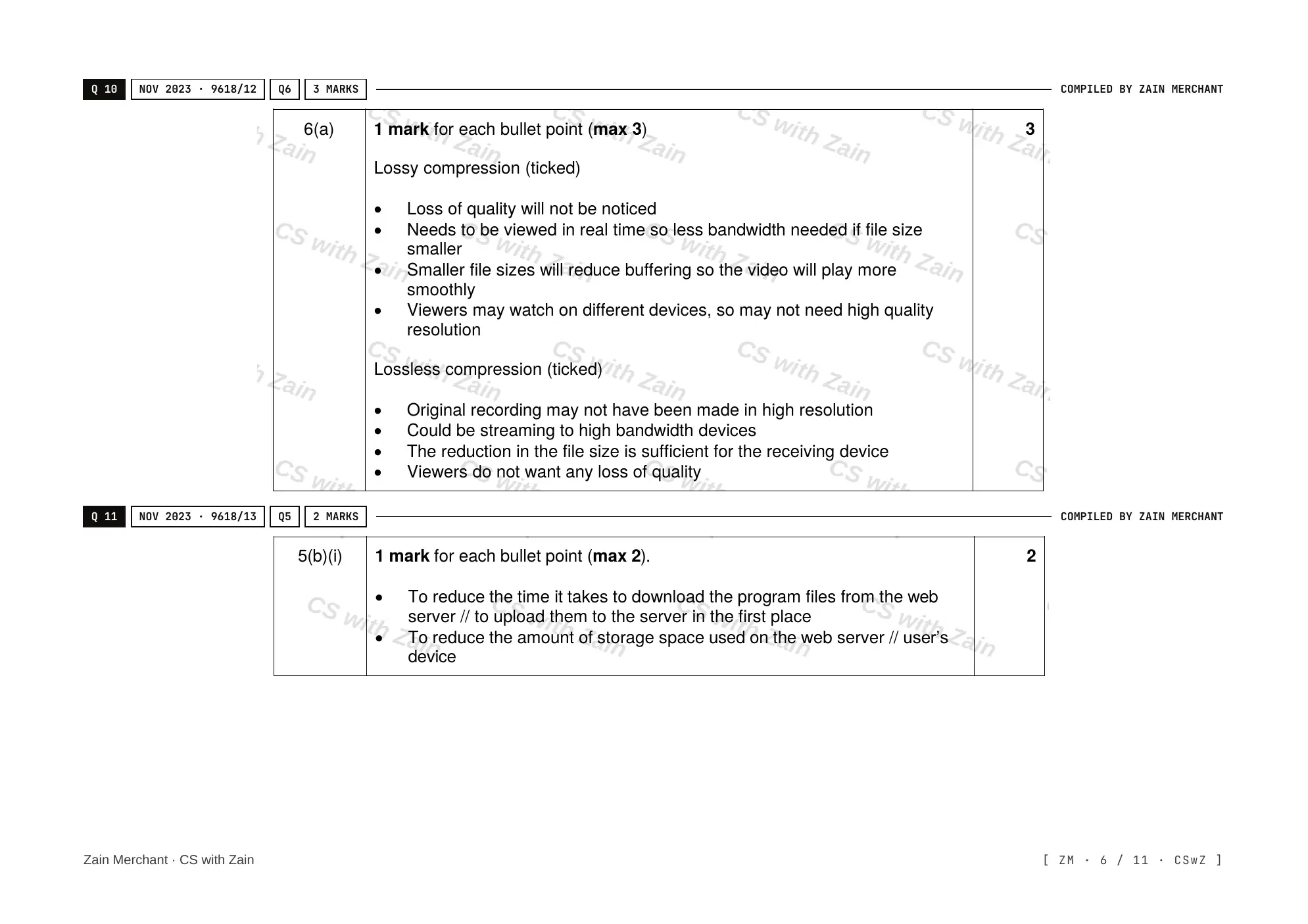 1.3 Compression mark scheme, page 5