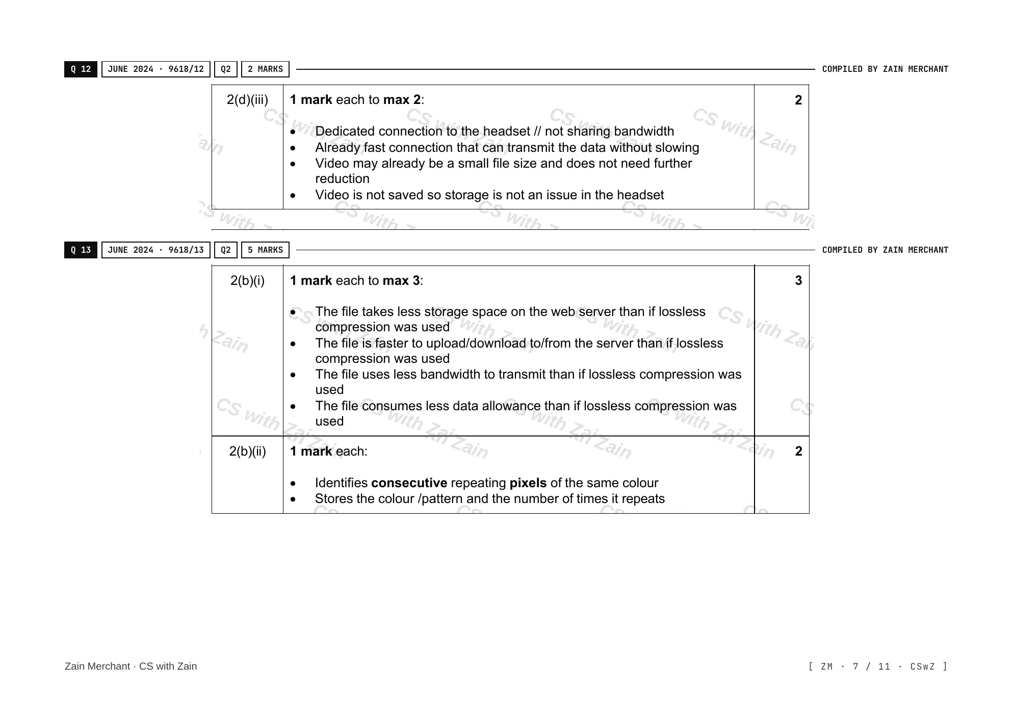 1.3 Compression mark scheme, page 6