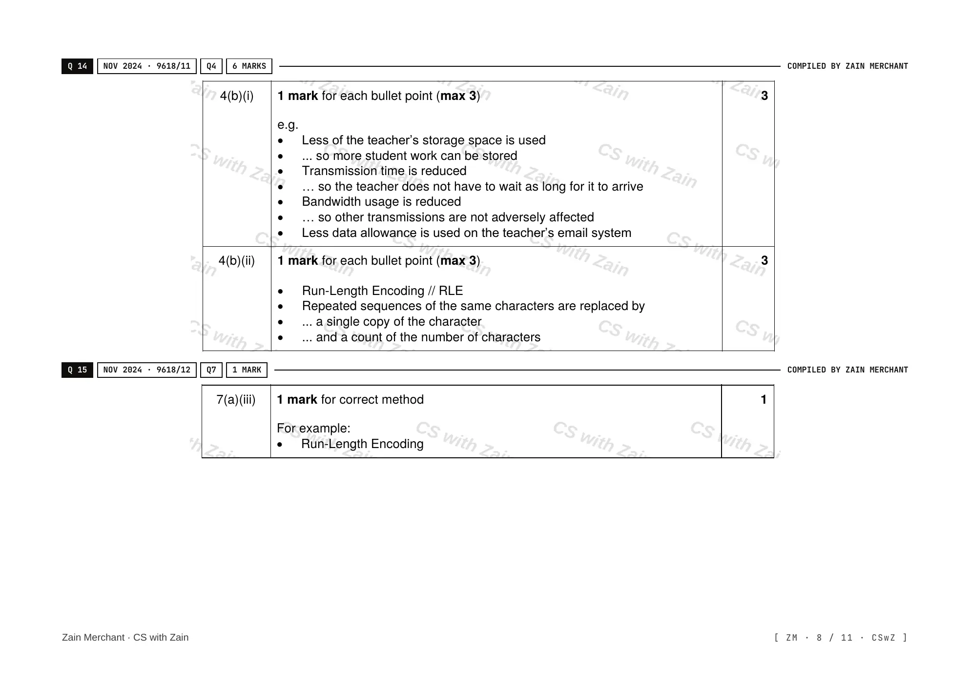 1.3 Compression mark scheme, page 7