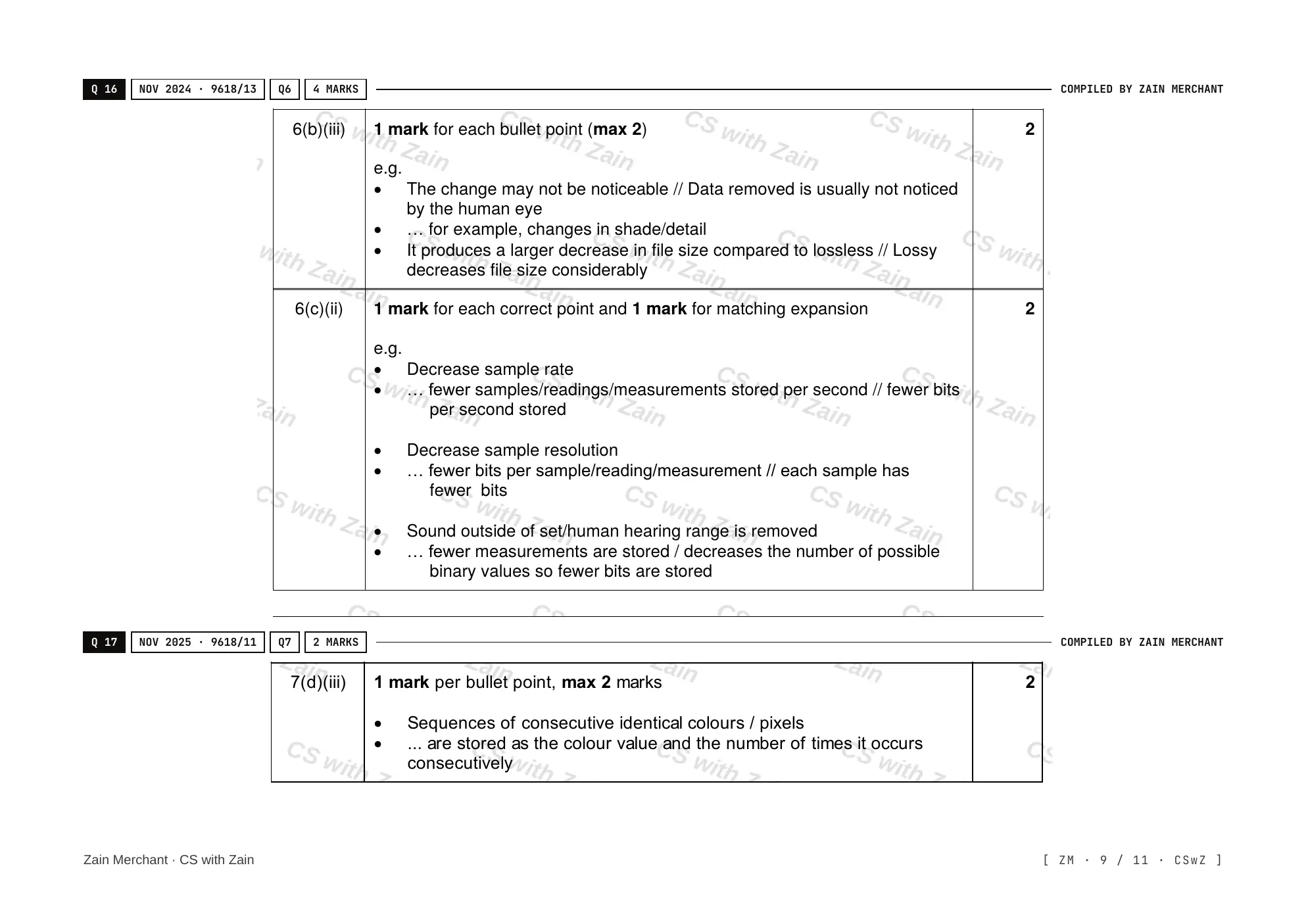 1.3 Compression mark scheme, page 8