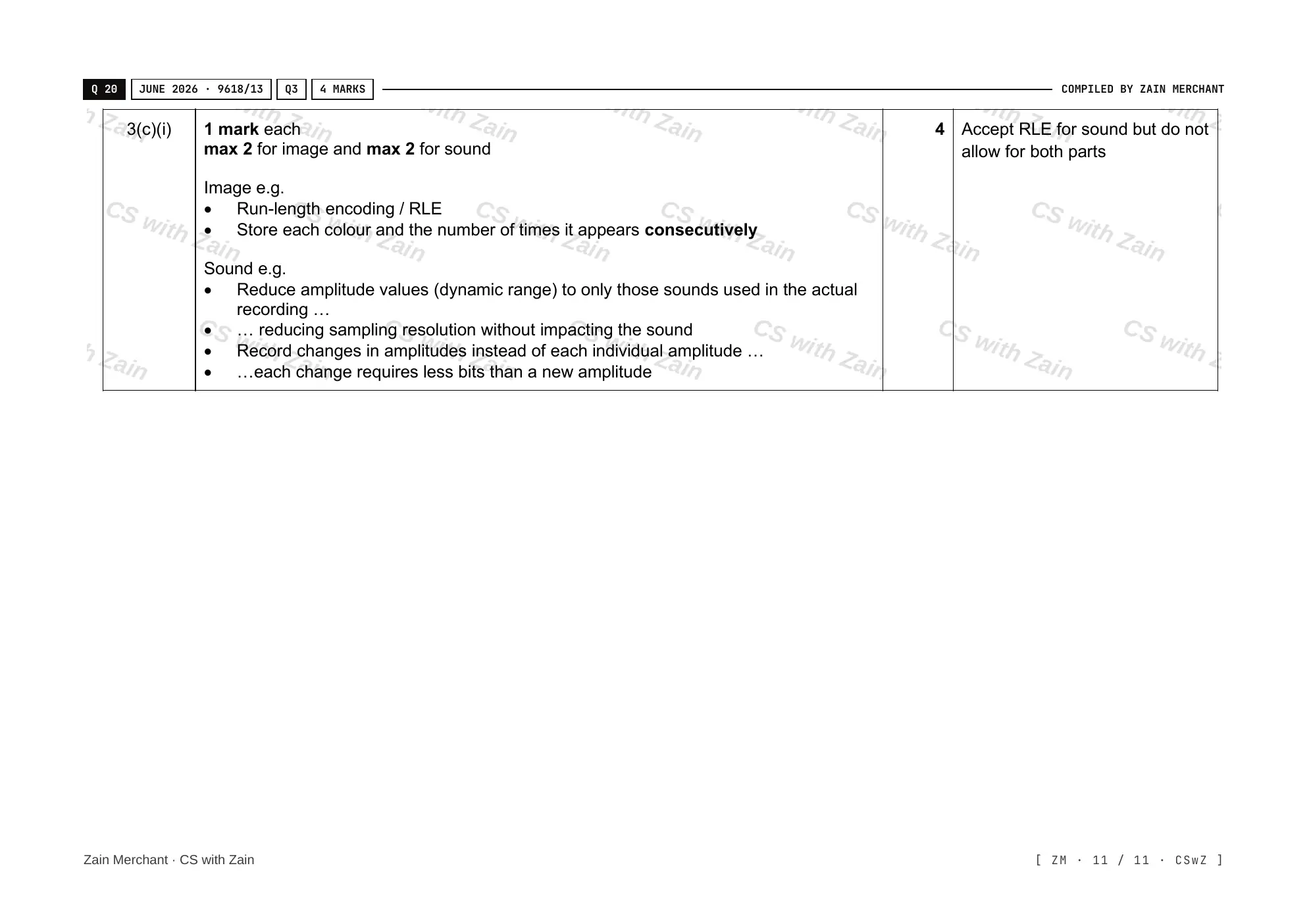 1.3 Compression mark scheme, page 10