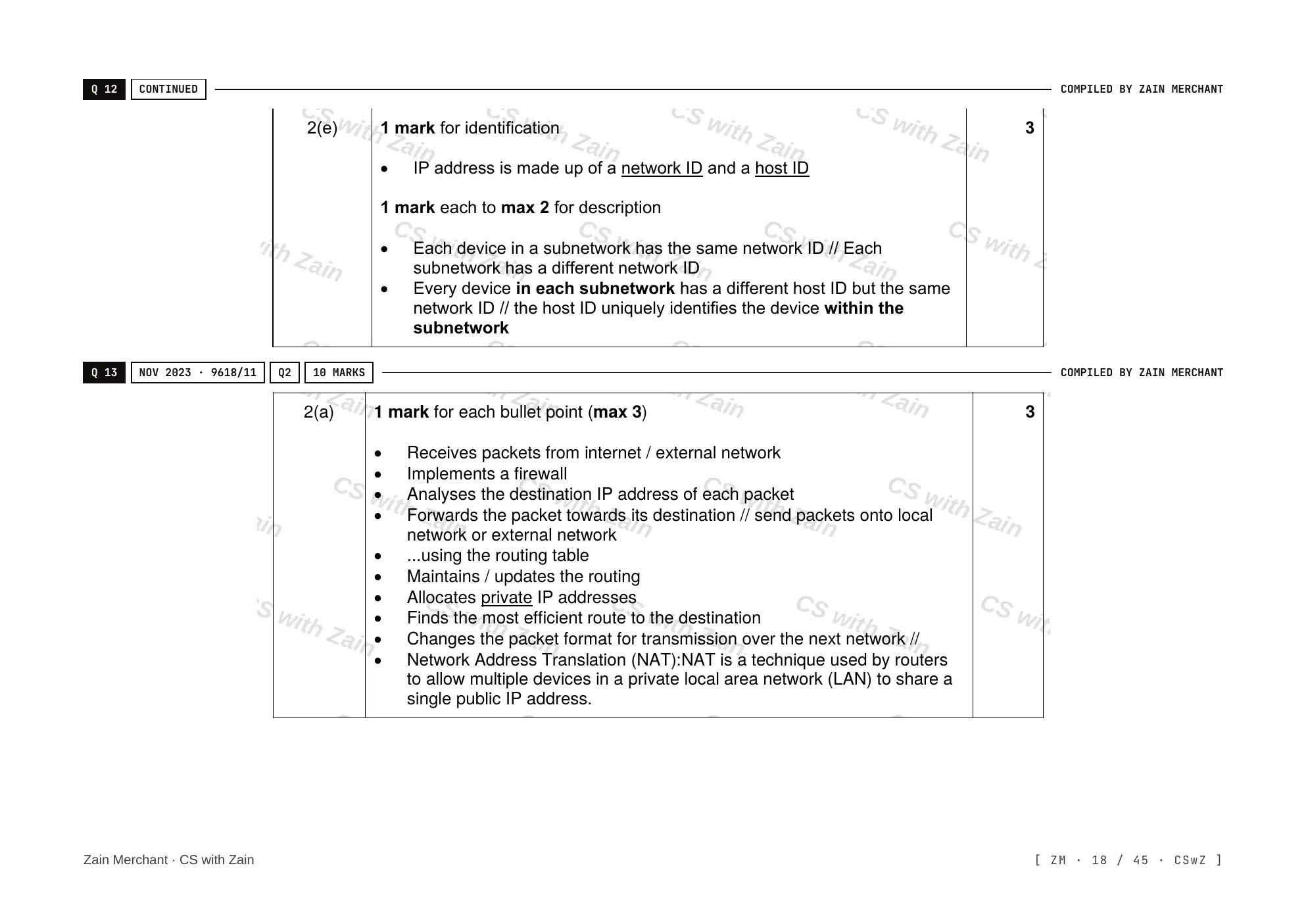 2.1 Networks including the internet mark scheme, page 17