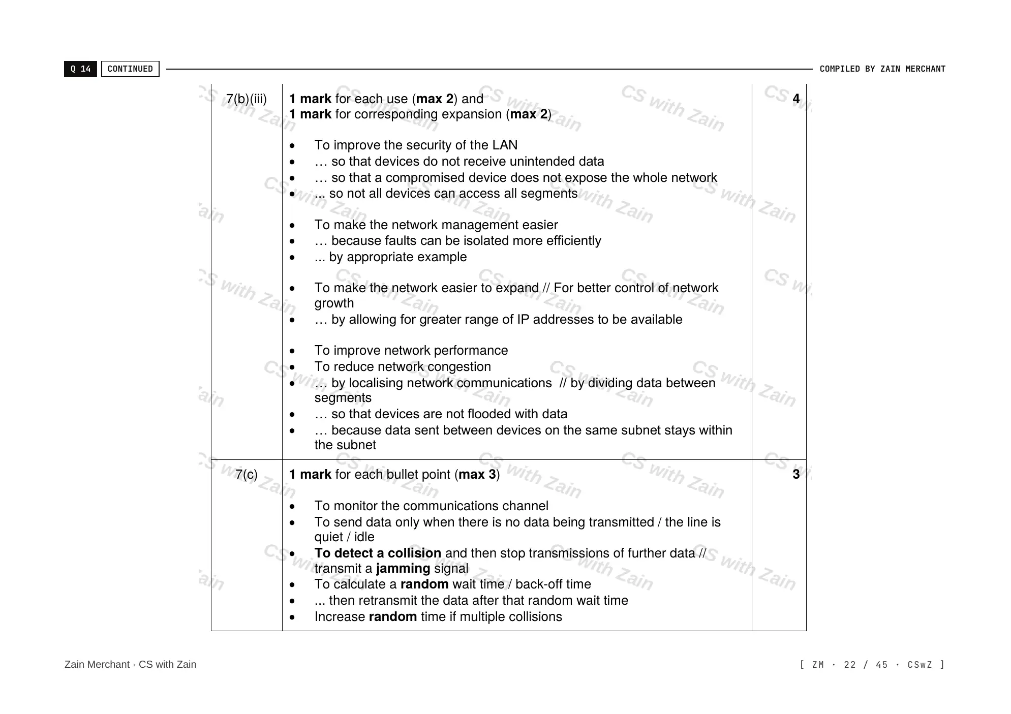 2.1 Networks including the internet mark scheme, page 21