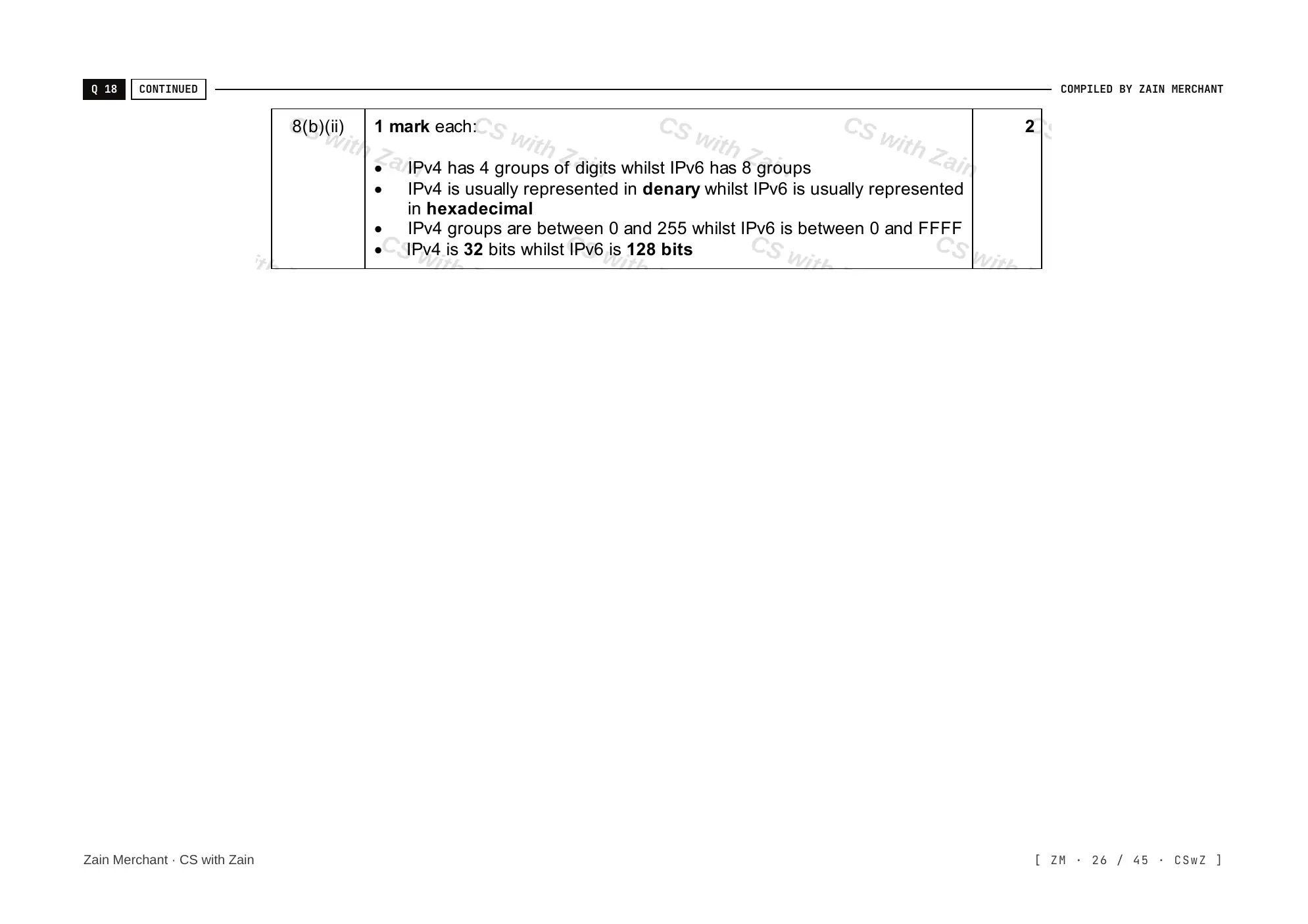 2.1 Networks including the internet mark scheme, page 25