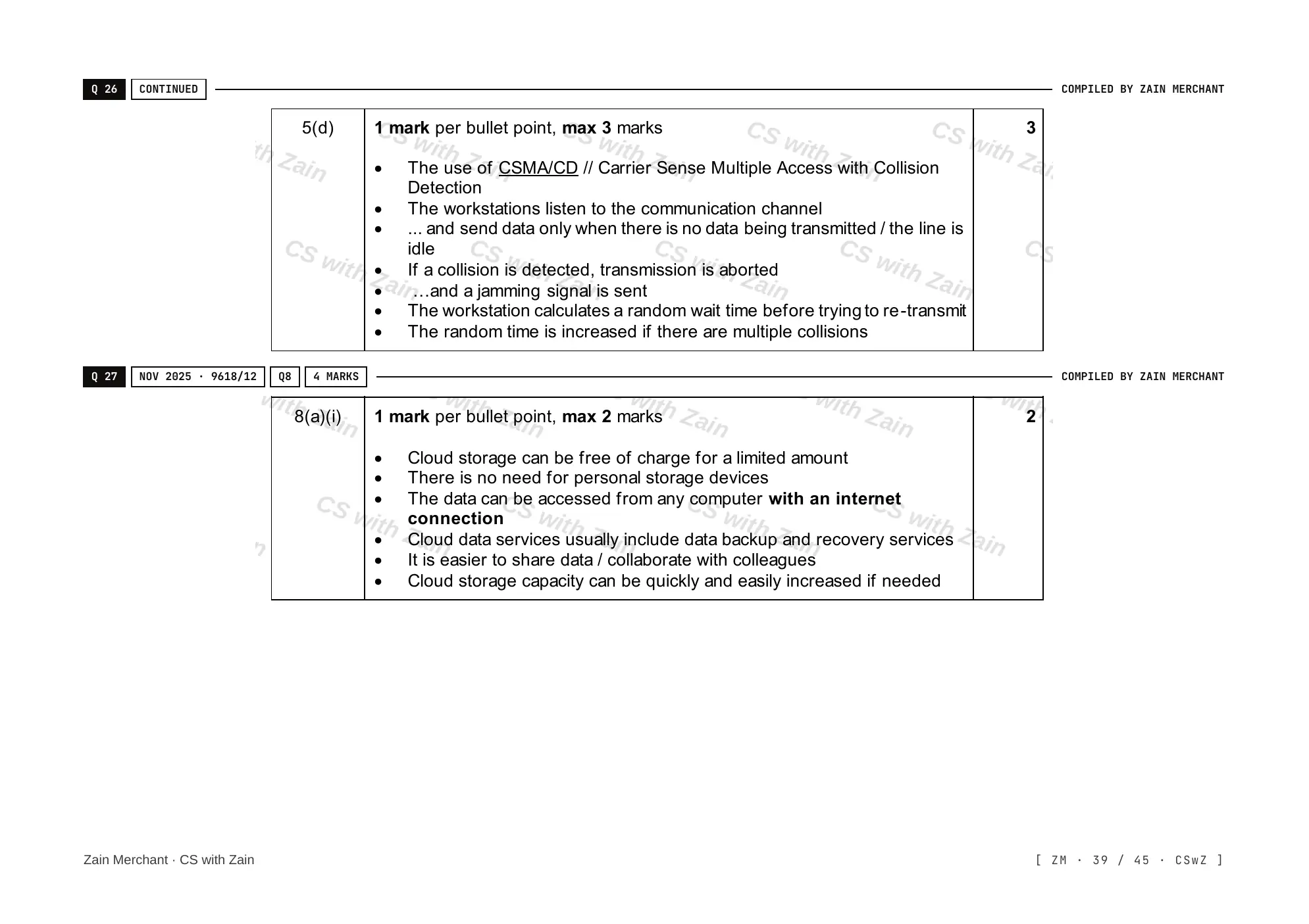 2.1 Networks including the internet mark scheme, page 38