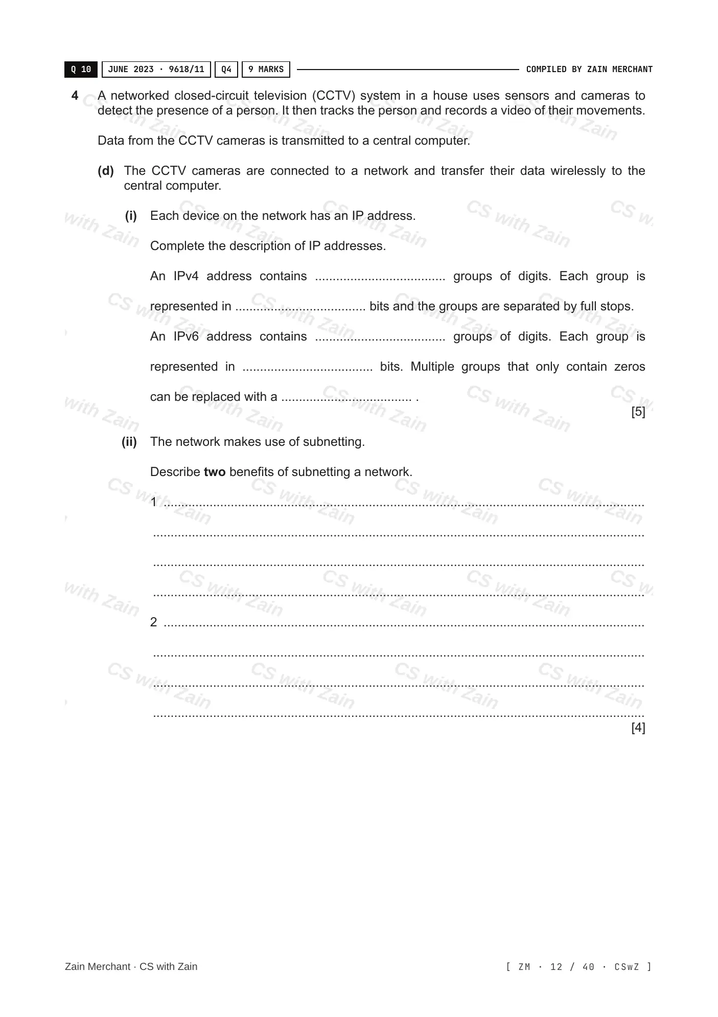 2.1 Networks including the internet questions, page 11