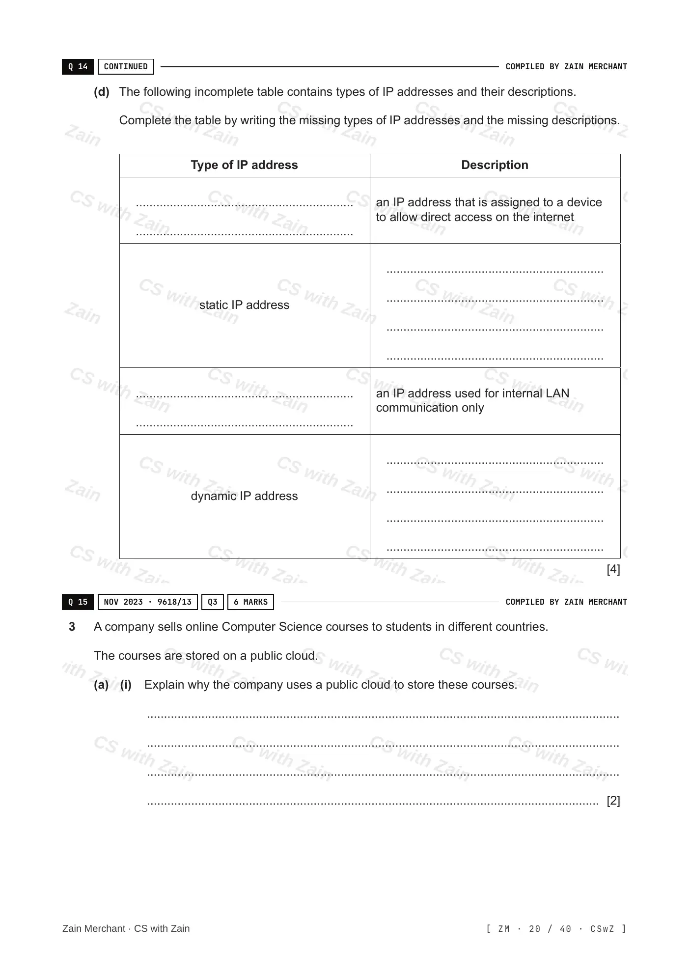 2.1 Networks including the internet questions, page 19