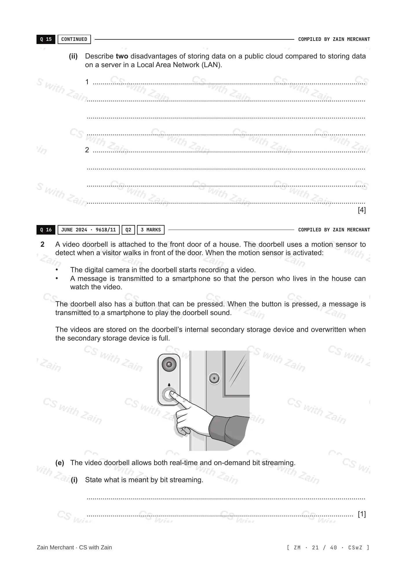2.1 Networks including the internet questions, page 20