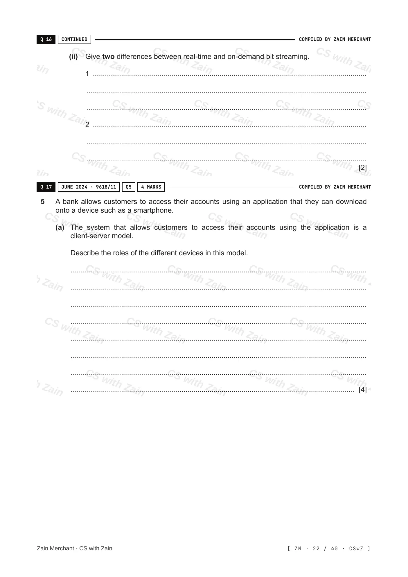 2.1 Networks including the internet questions, page 21