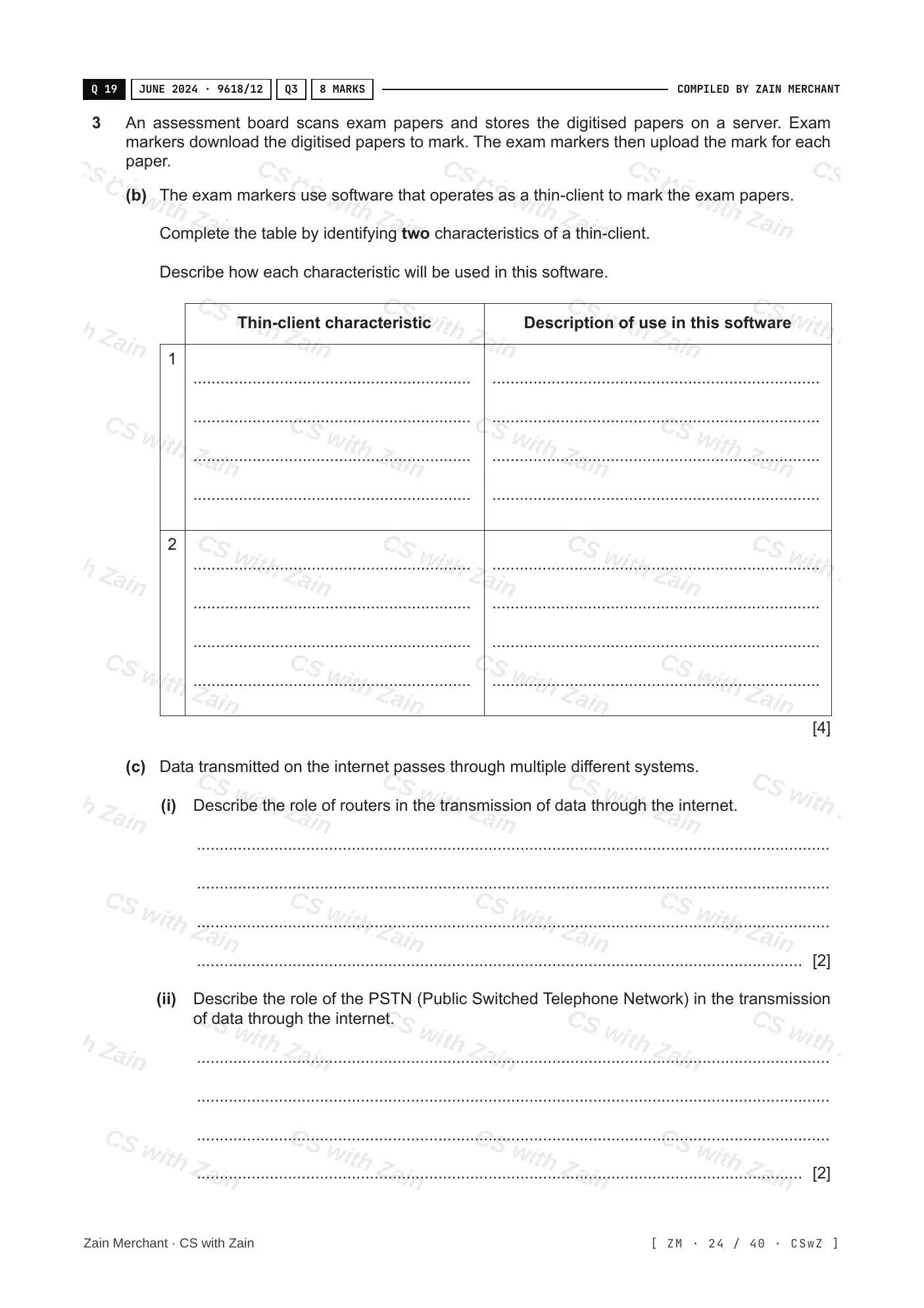 2.1 Networks including the internet questions, page 23