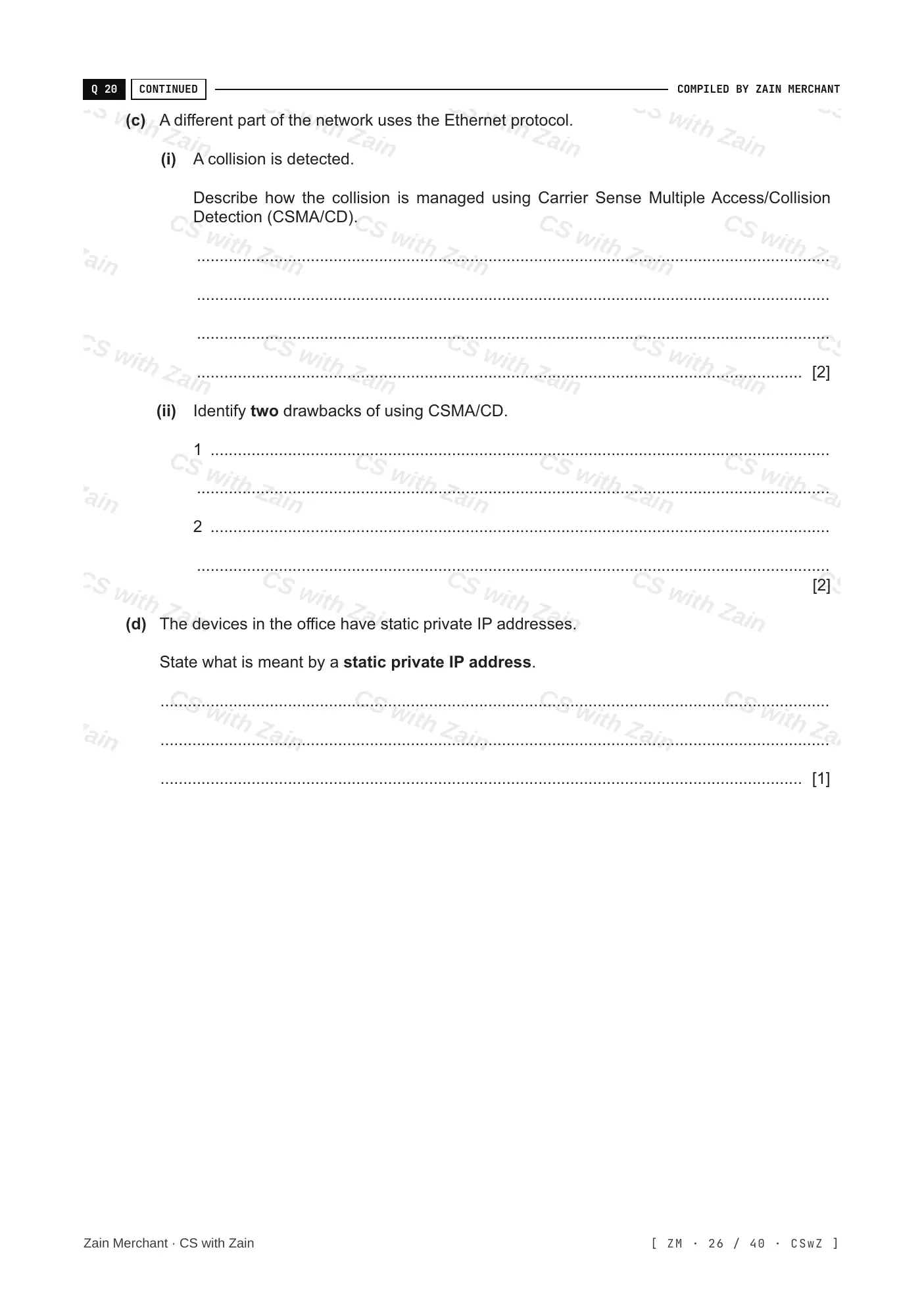 2.1 Networks including the internet questions, page 25