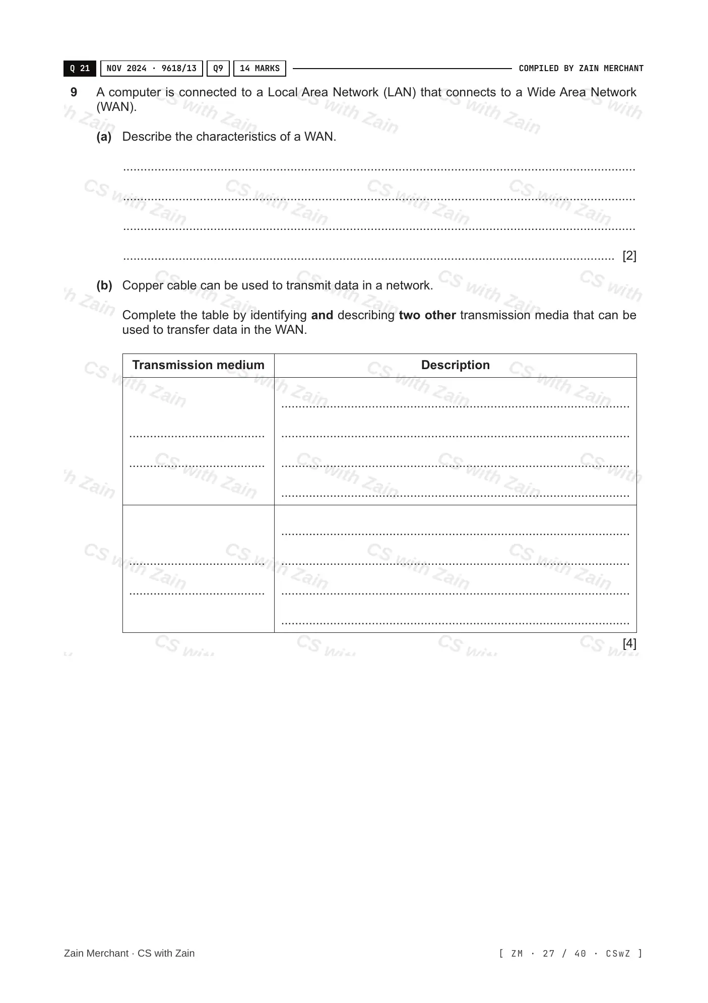 2.1 Networks including the internet questions, page 26