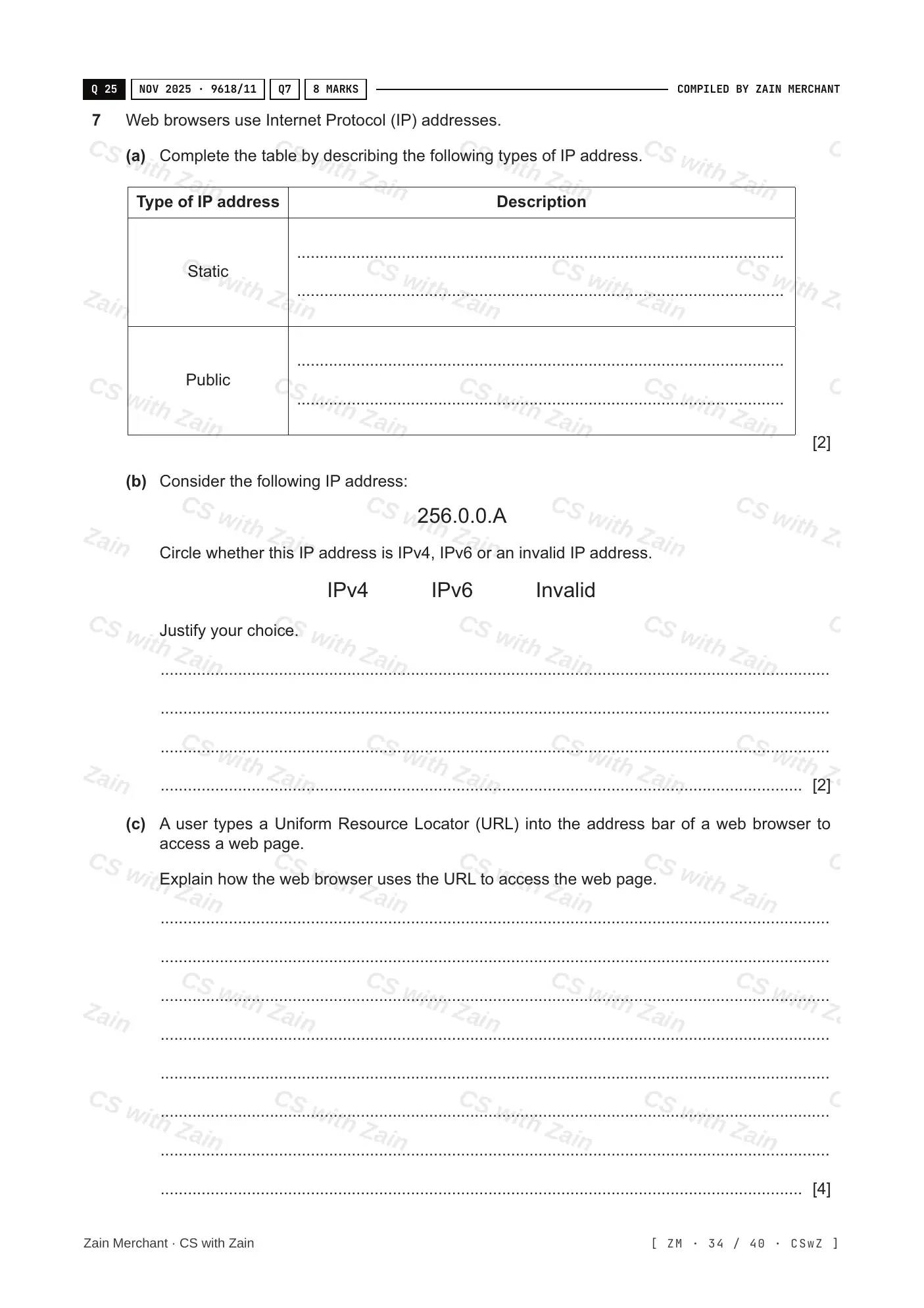 2.1 Networks including the internet questions, page 33