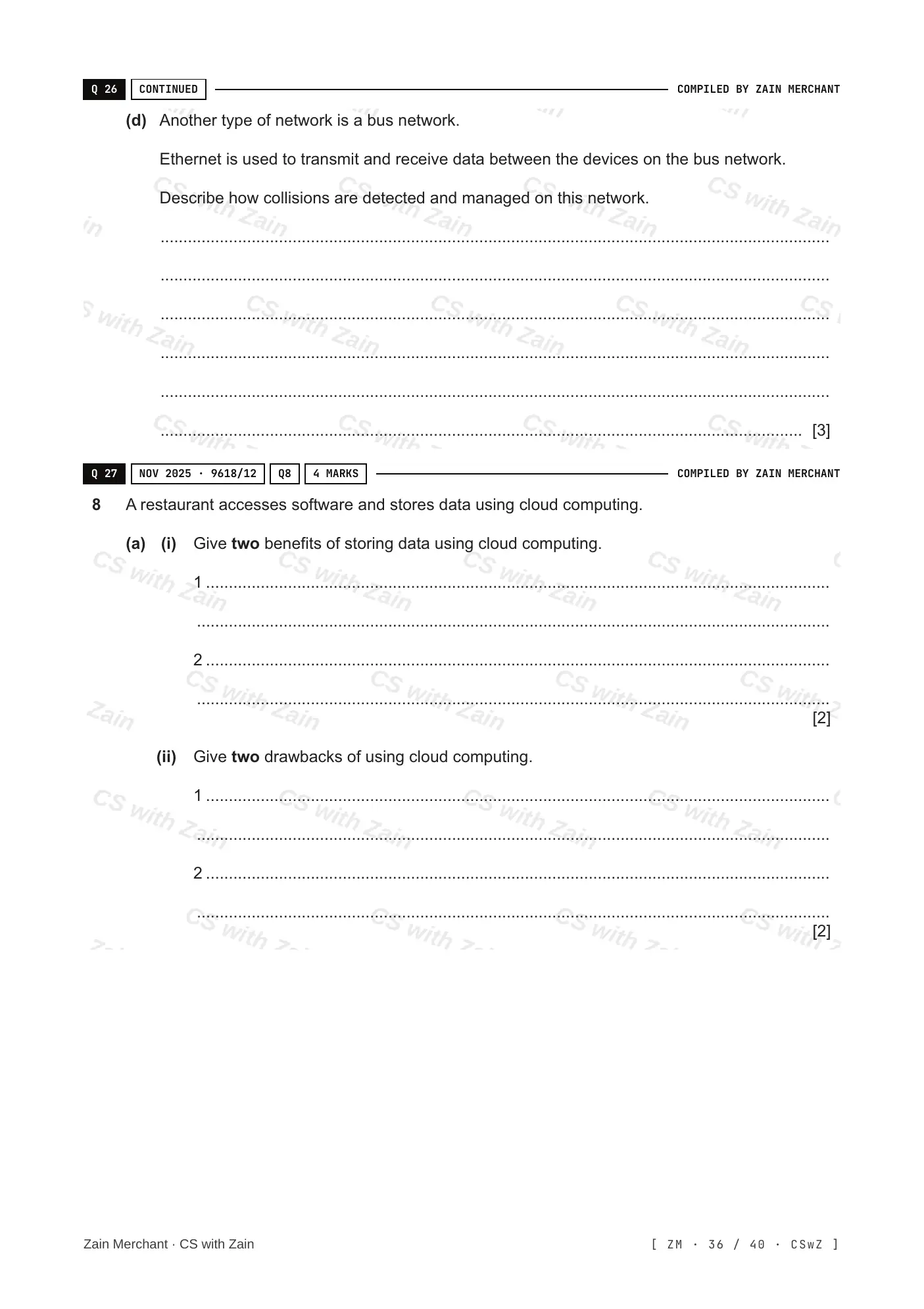 2.1 Networks including the internet questions, page 35