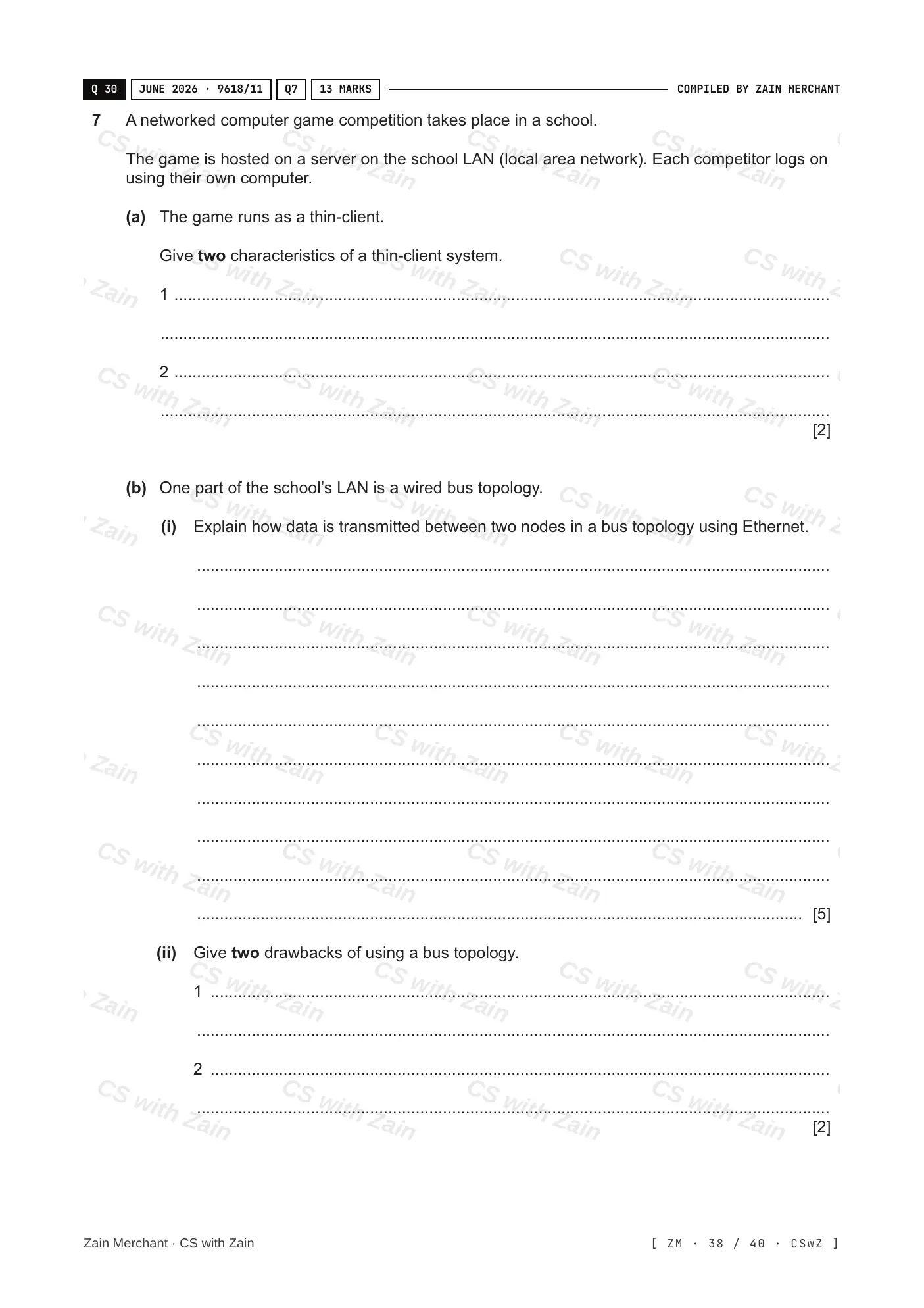 2.1 Networks including the internet questions, page 37