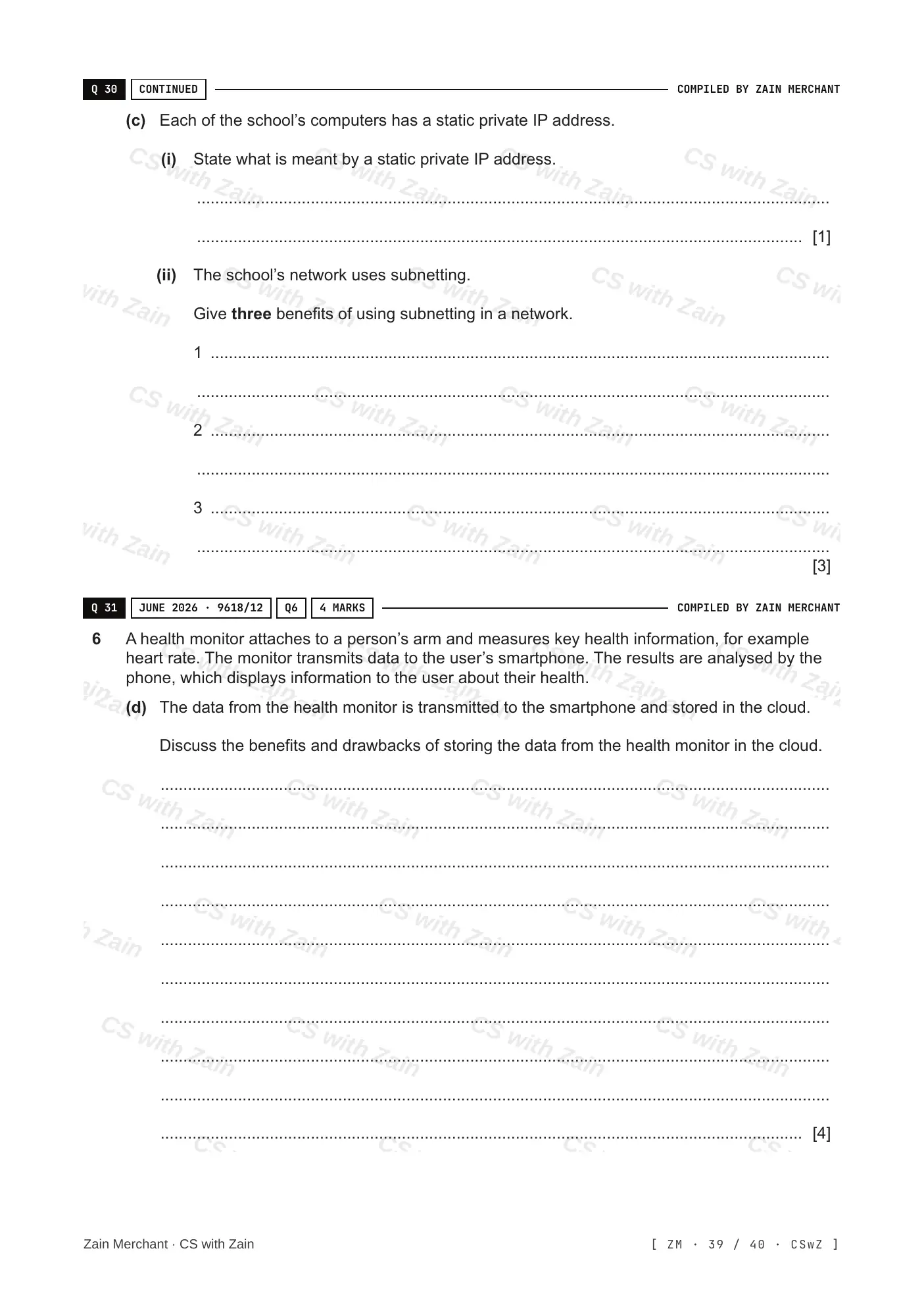 2.1 Networks including the internet questions, page 38