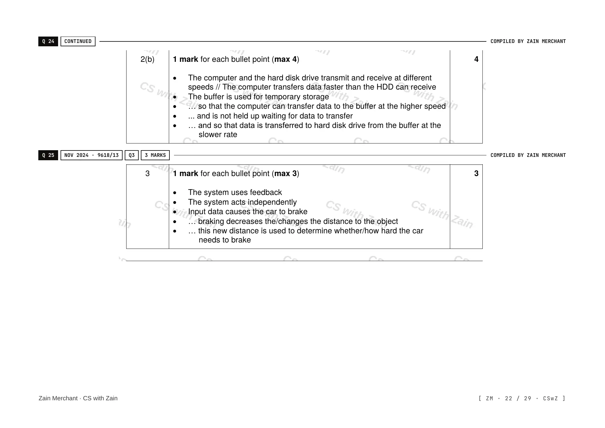 3.1 Computers and their components mark scheme, page 21