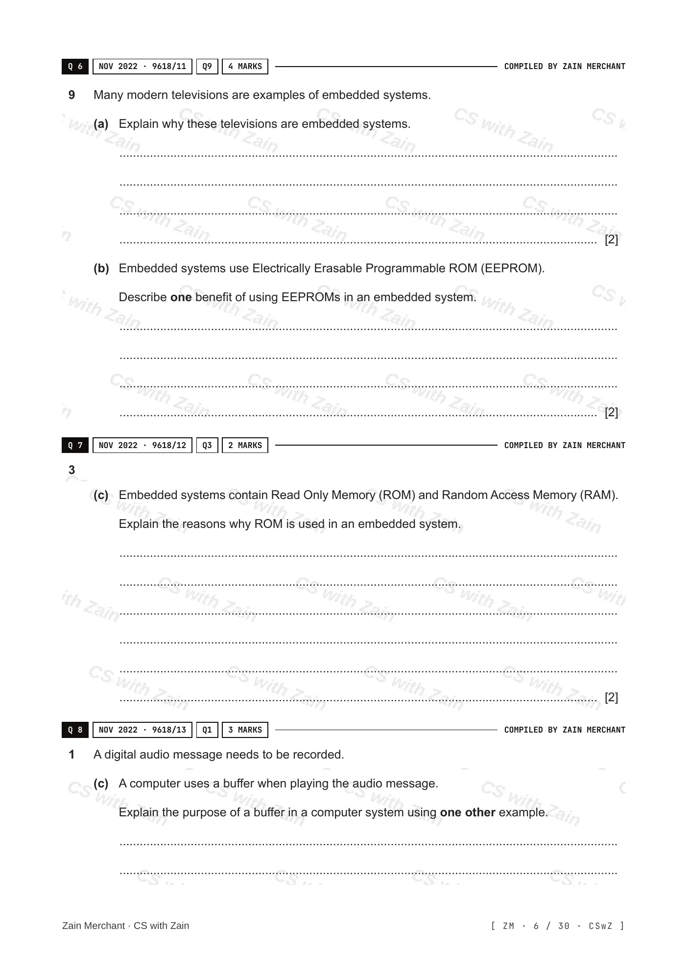 3.1 Computers and their components questions, page 5