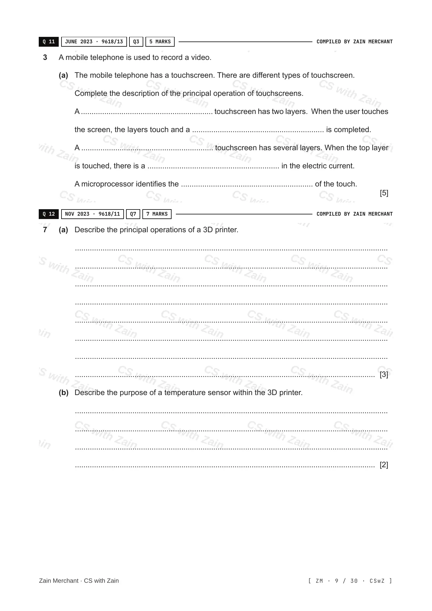 3.1 Computers and their components questions, page 8