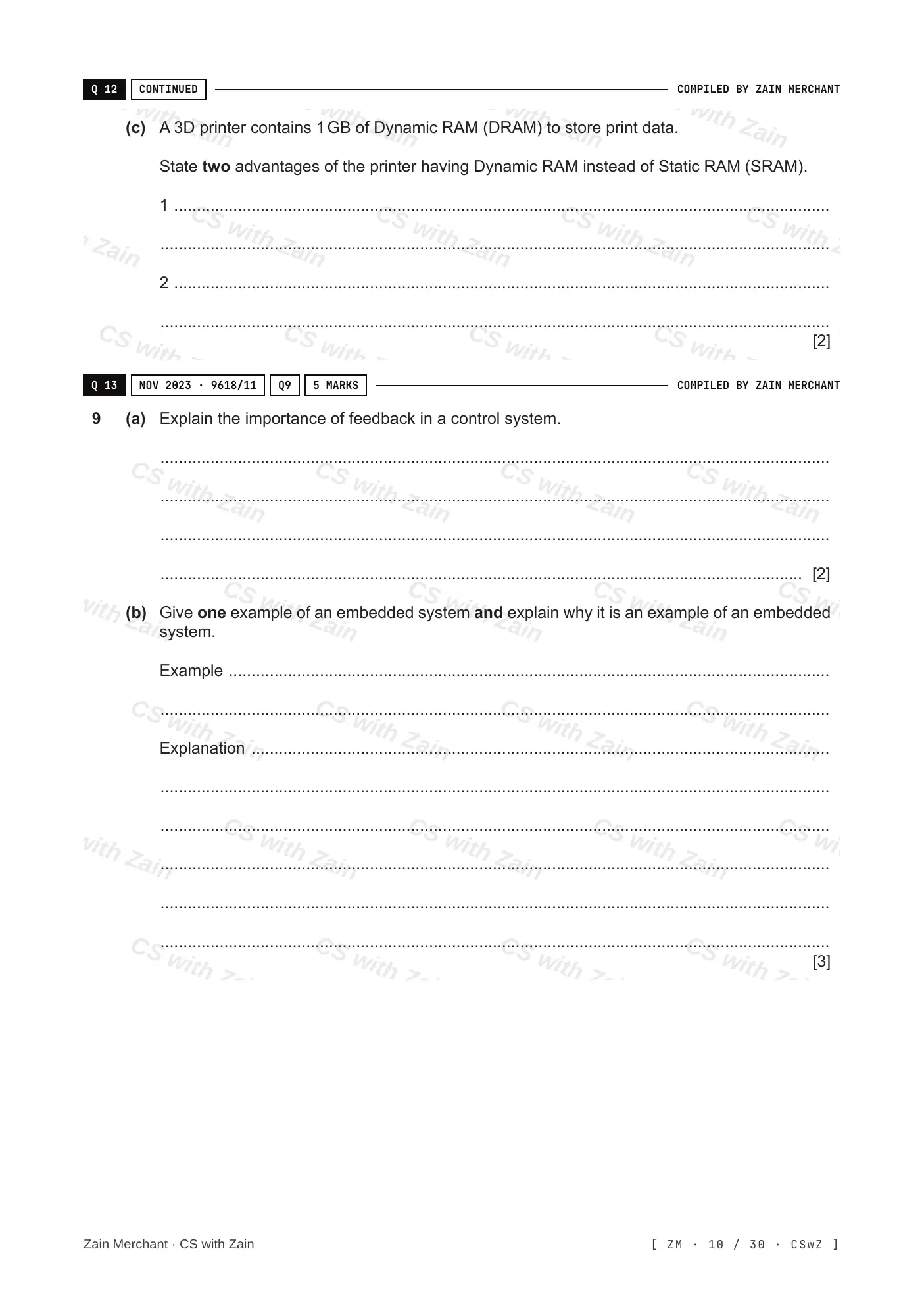 3.1 Computers and their components questions, page 9