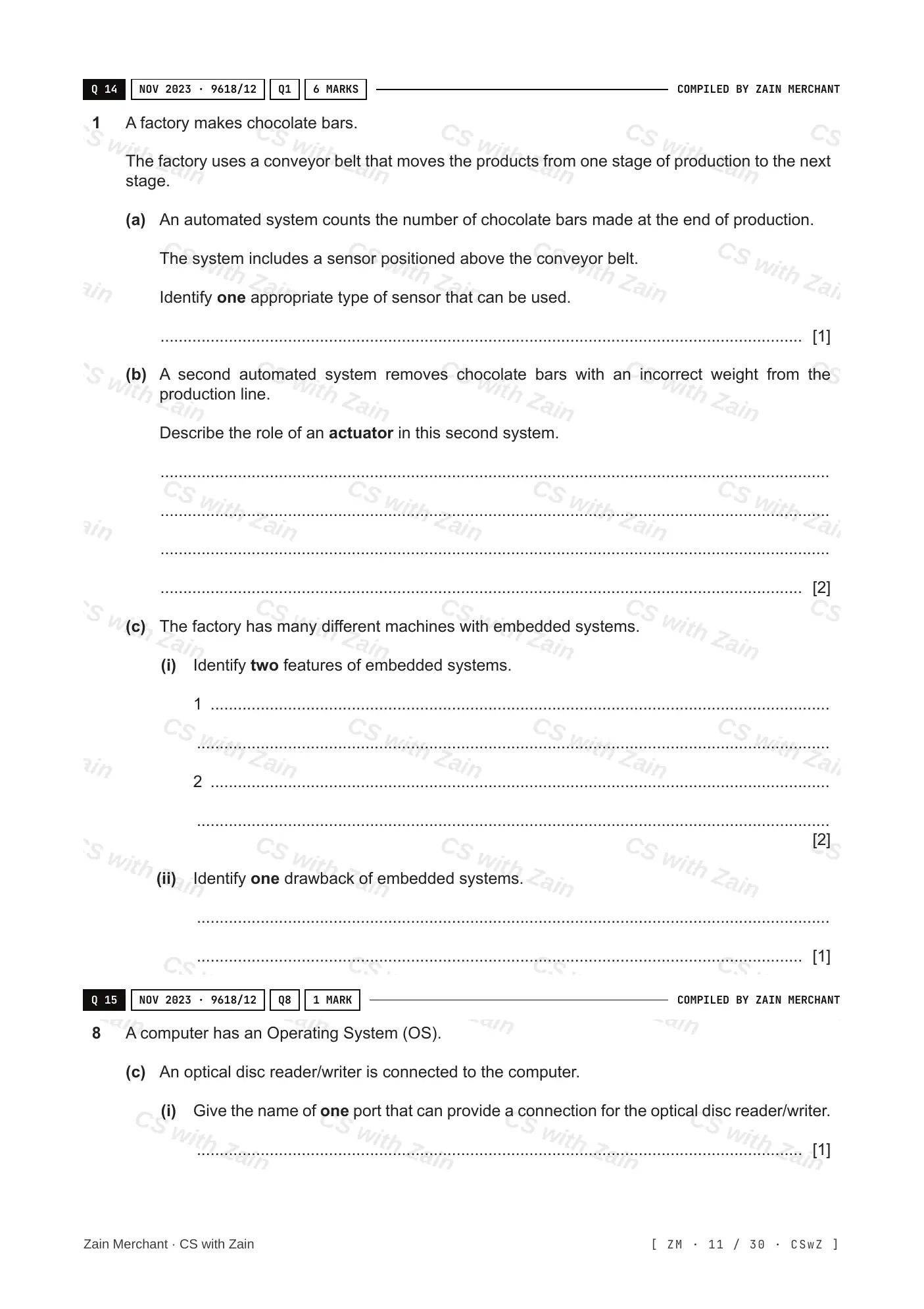 3.1 Computers and their components questions, page 10
