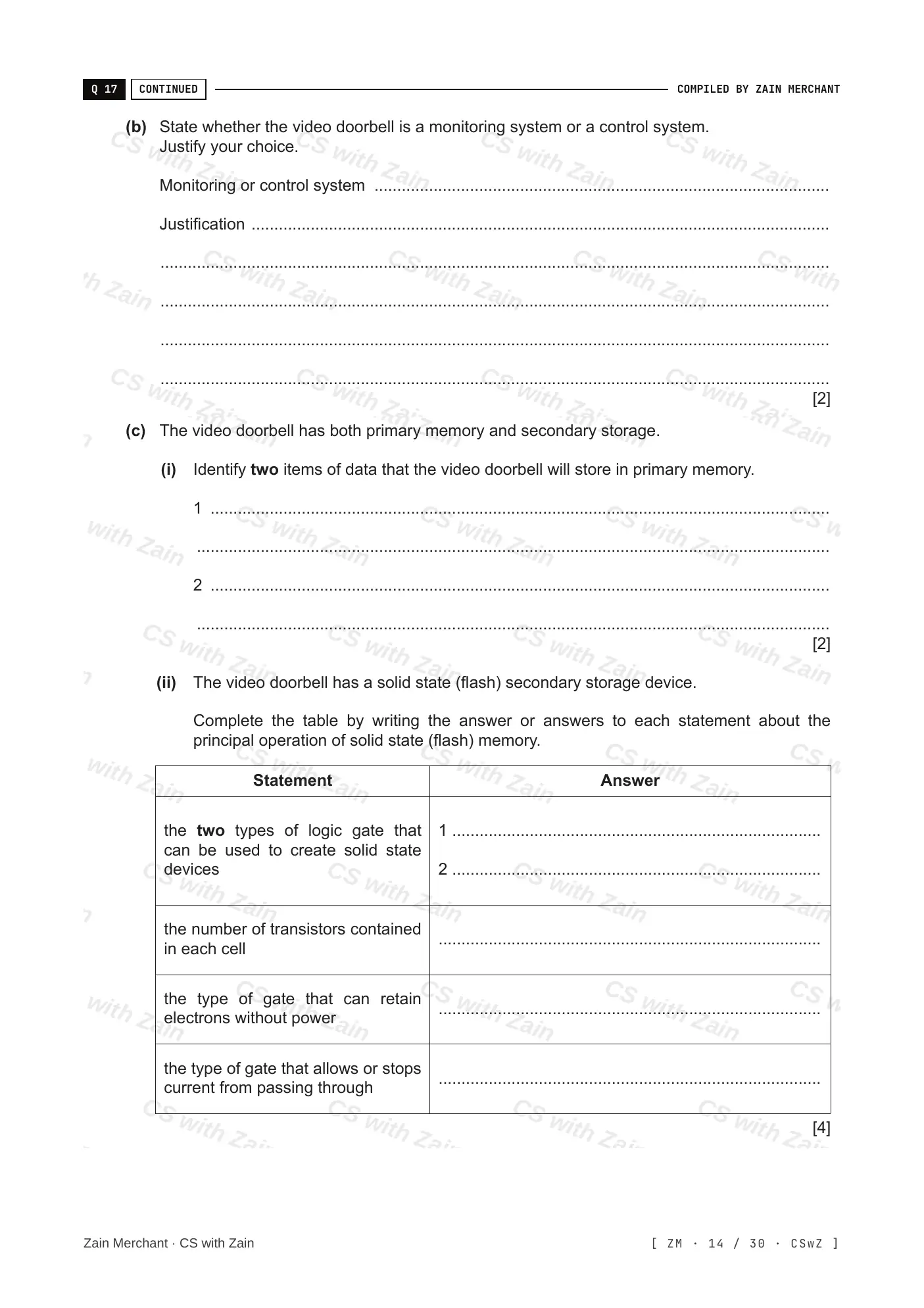 3.1 Computers and their components questions, page 13