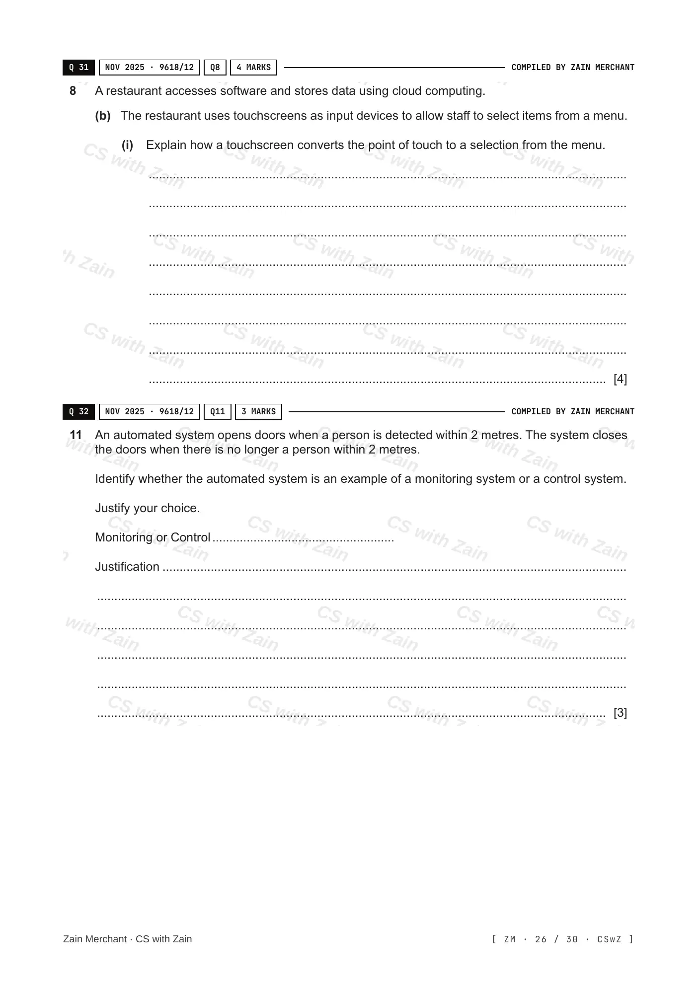 3.1 Computers and their components questions, page 25