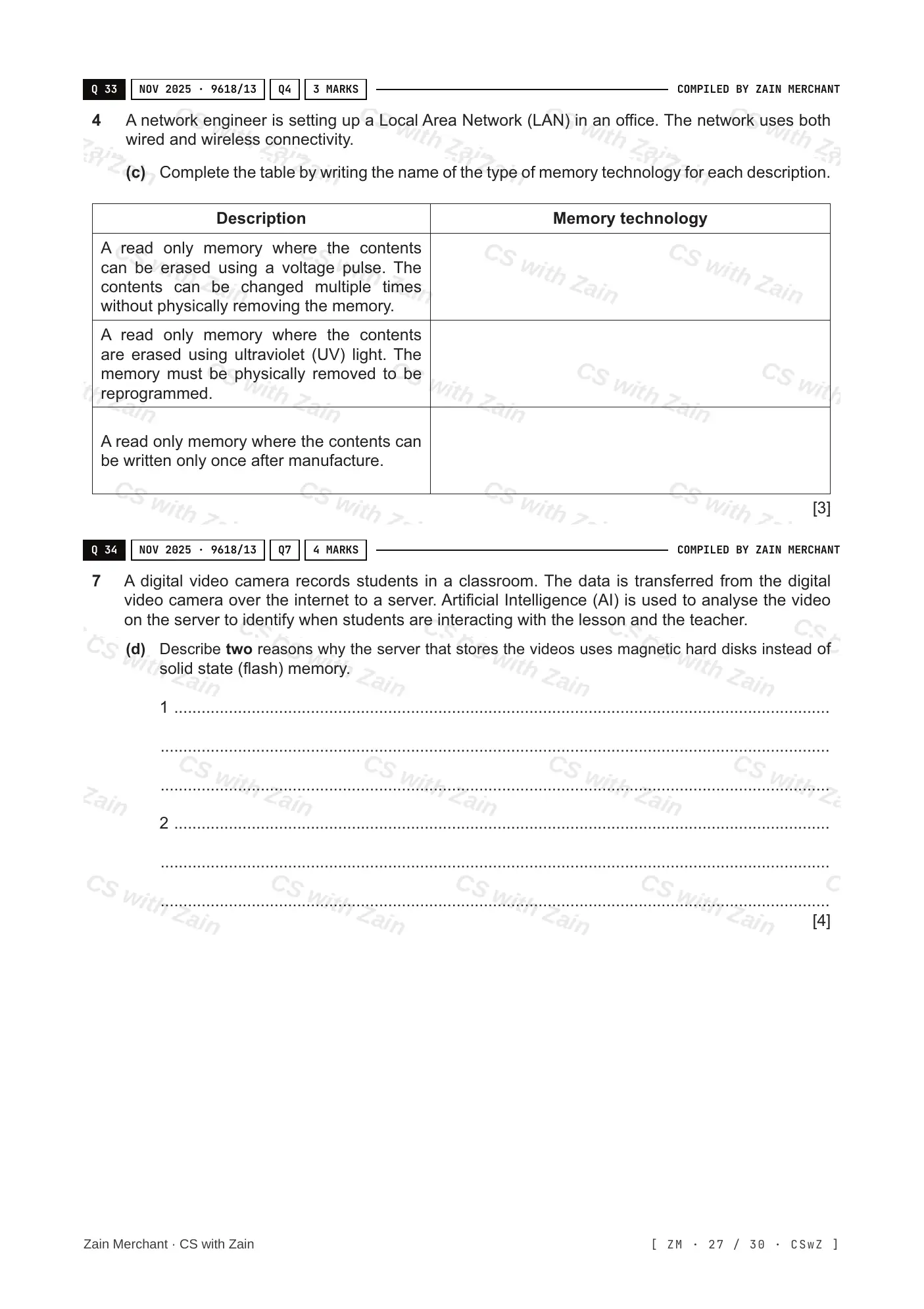 3.1 Computers and their components questions, page 26