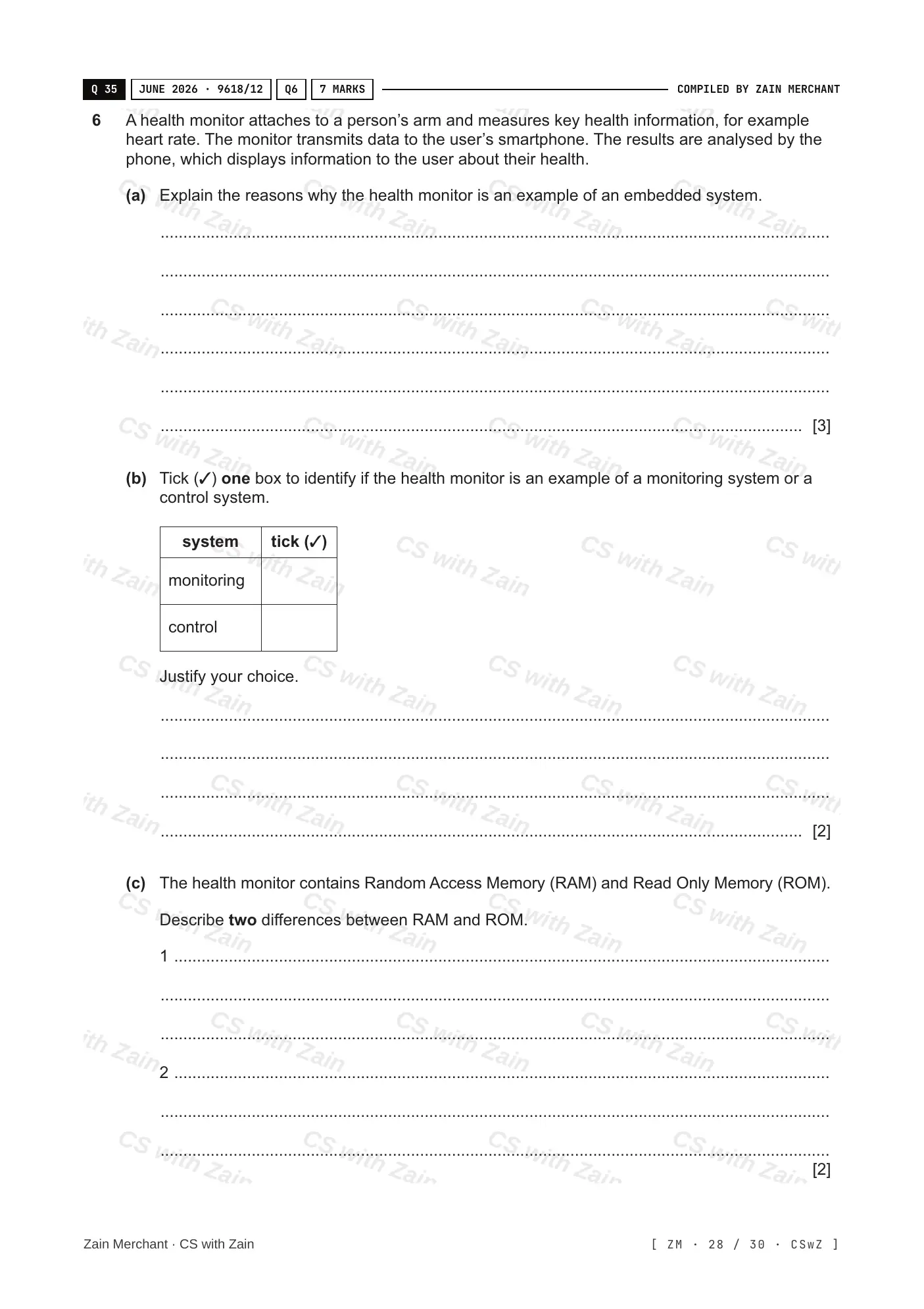 3.1 Computers and their components questions, page 27
