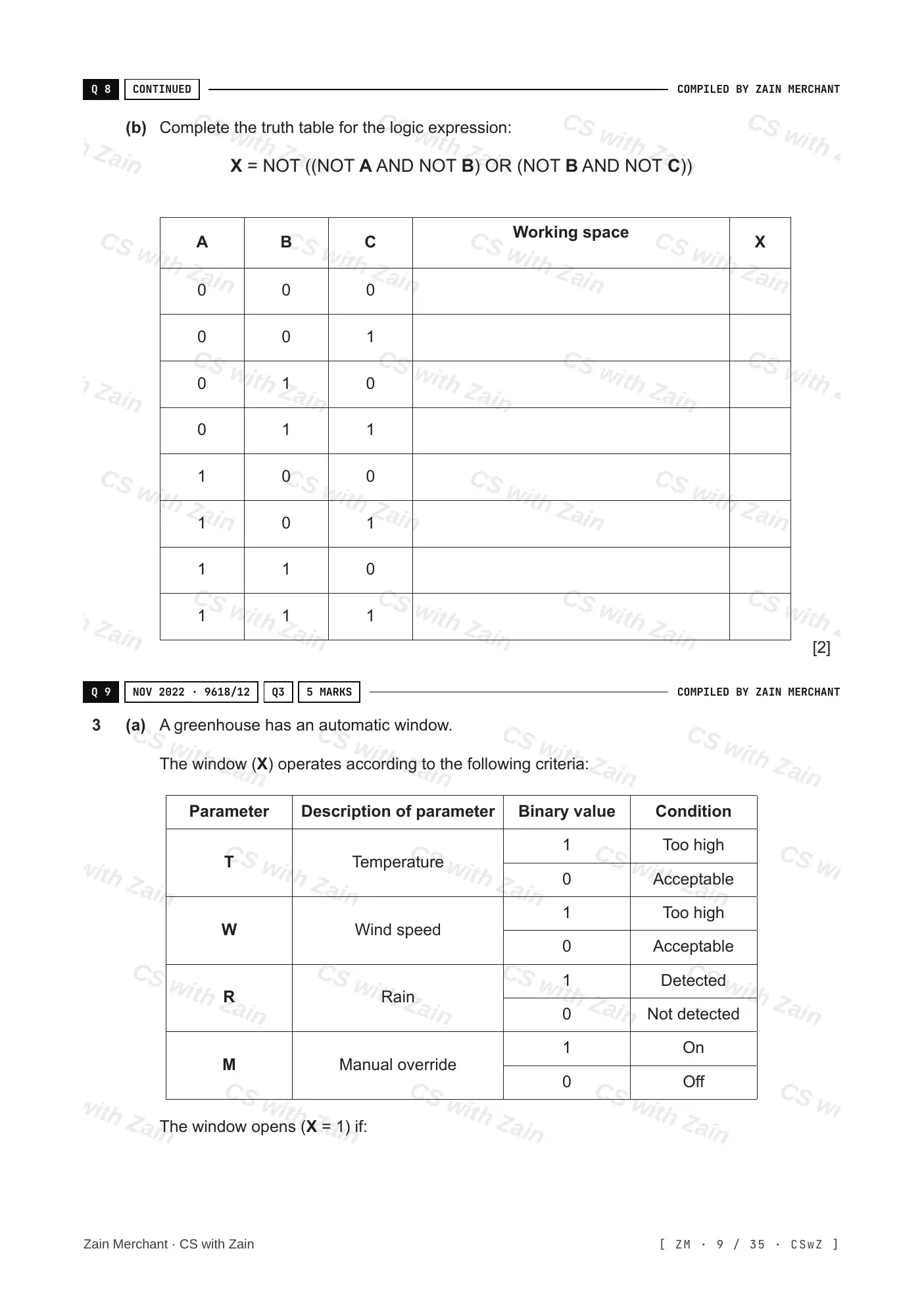 3.2 Logic Gates and Logic Circuits questions, page 8
