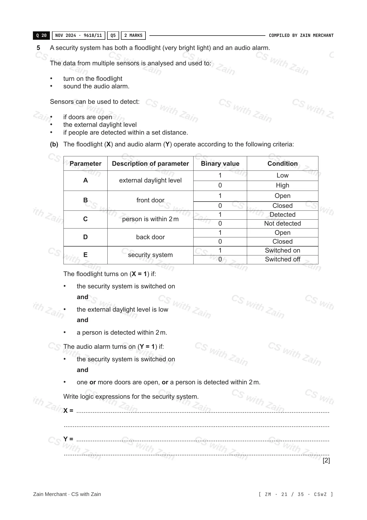 3.2 Logic Gates and Logic Circuits questions, page 20