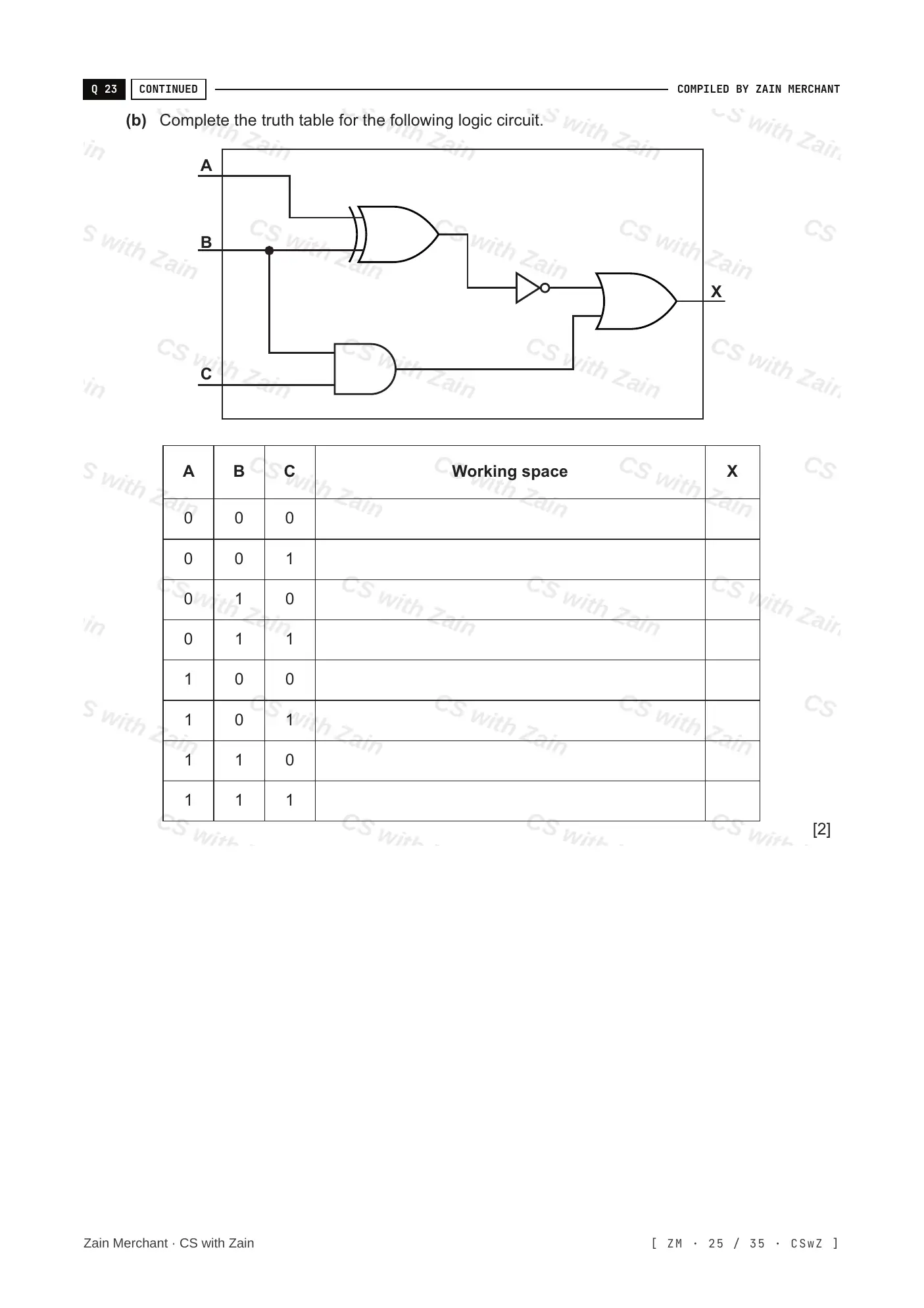 3.2 Logic Gates and Logic Circuits questions, page 24