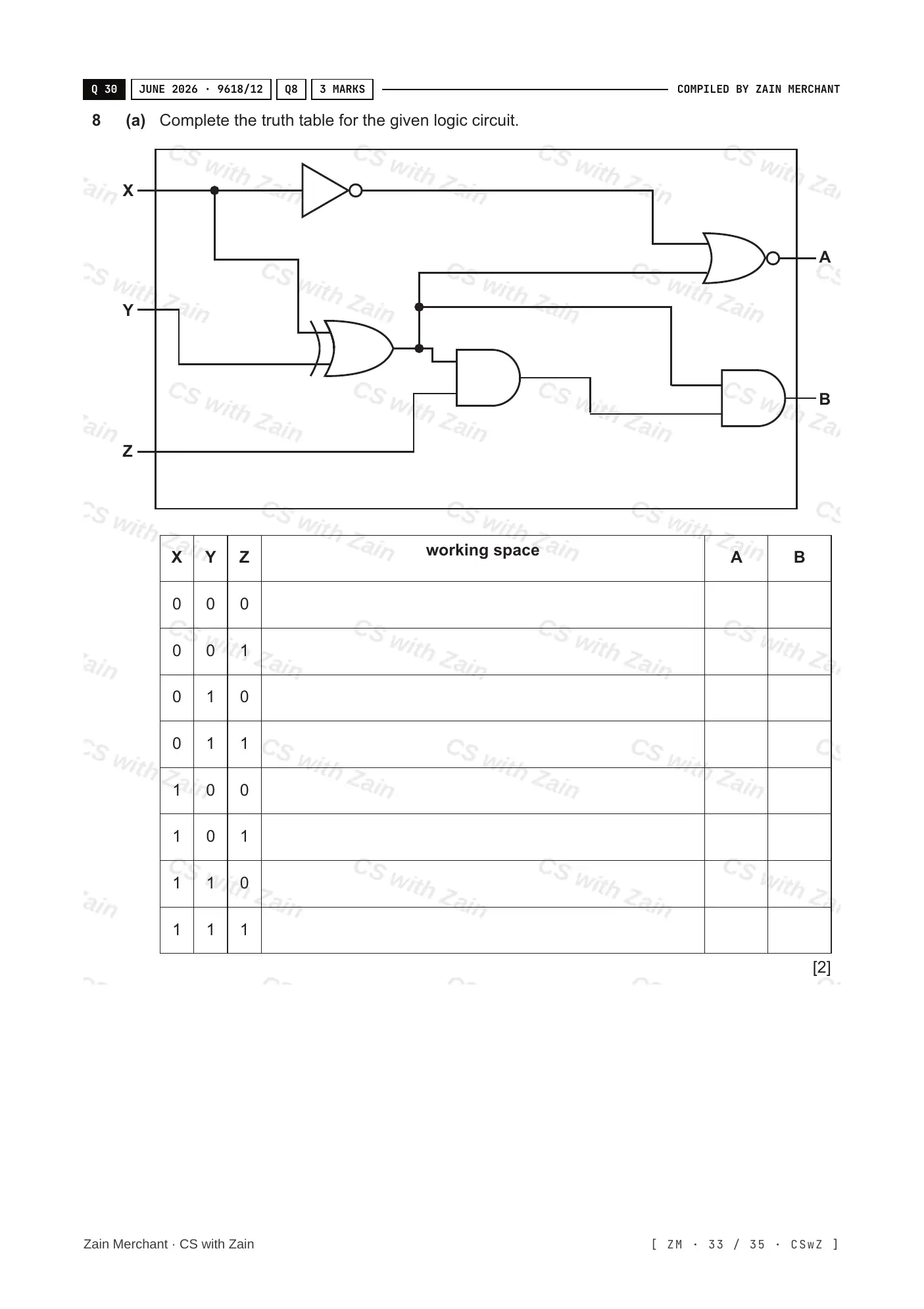 3.2 Logic Gates and Logic Circuits questions, page 32