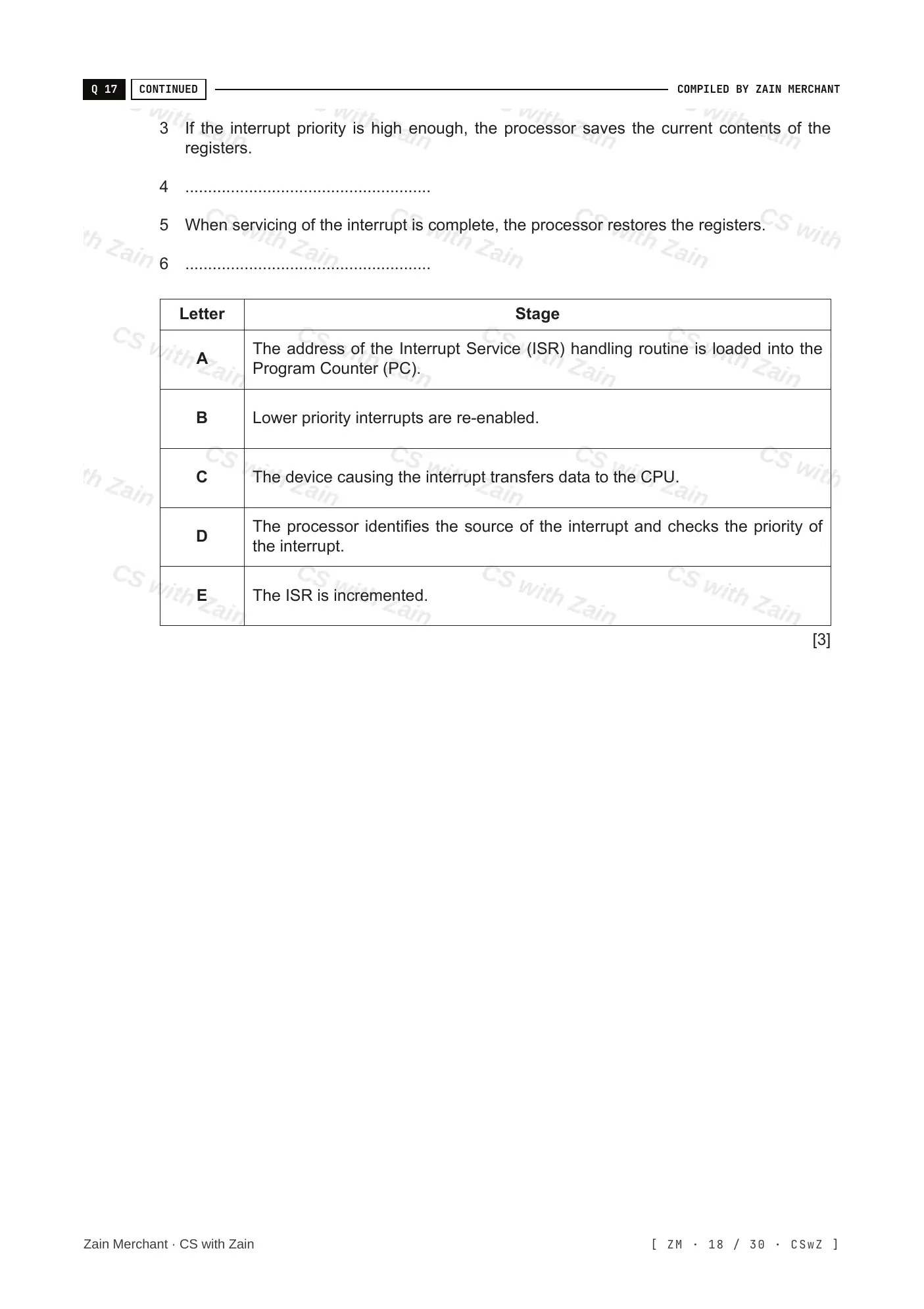4.1 Central Processing Unit (CPU) Architecture questions, page 17