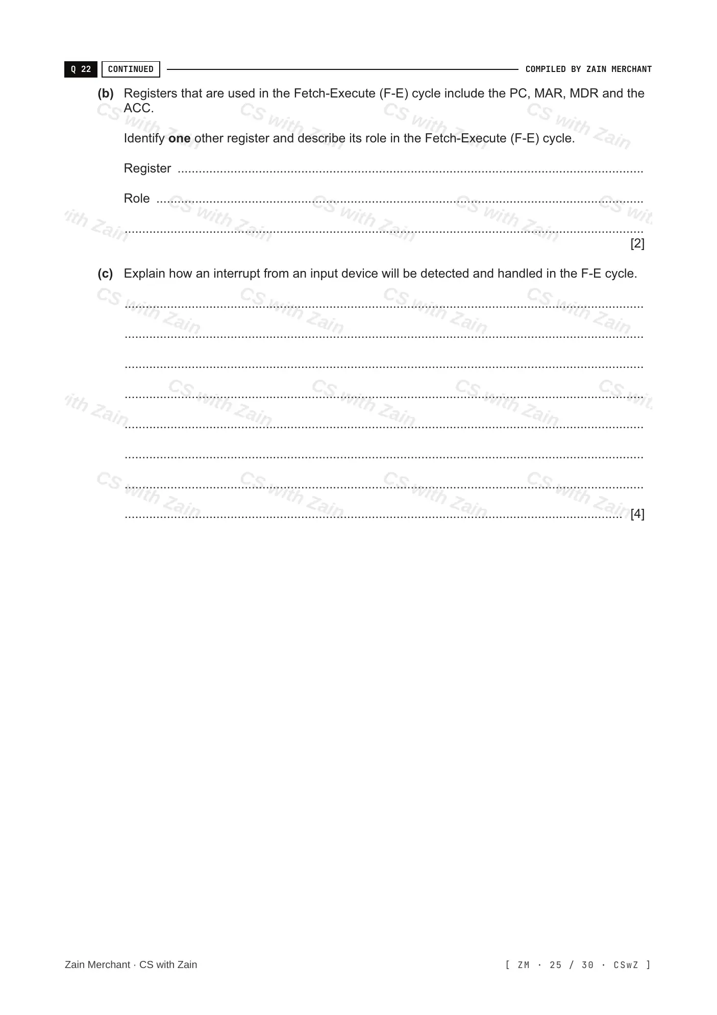 4.1 Central Processing Unit (CPU) Architecture questions, page 24
