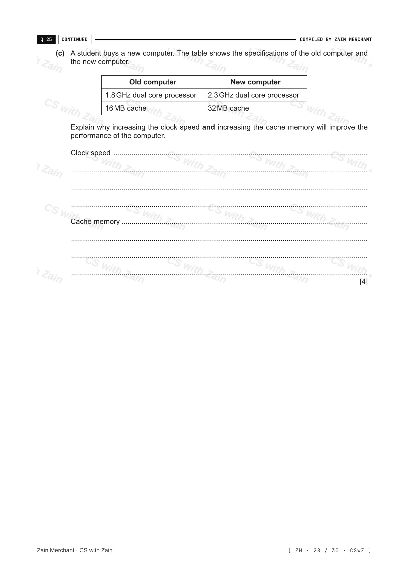 4.1 Central Processing Unit (CPU) Architecture questions, page 27