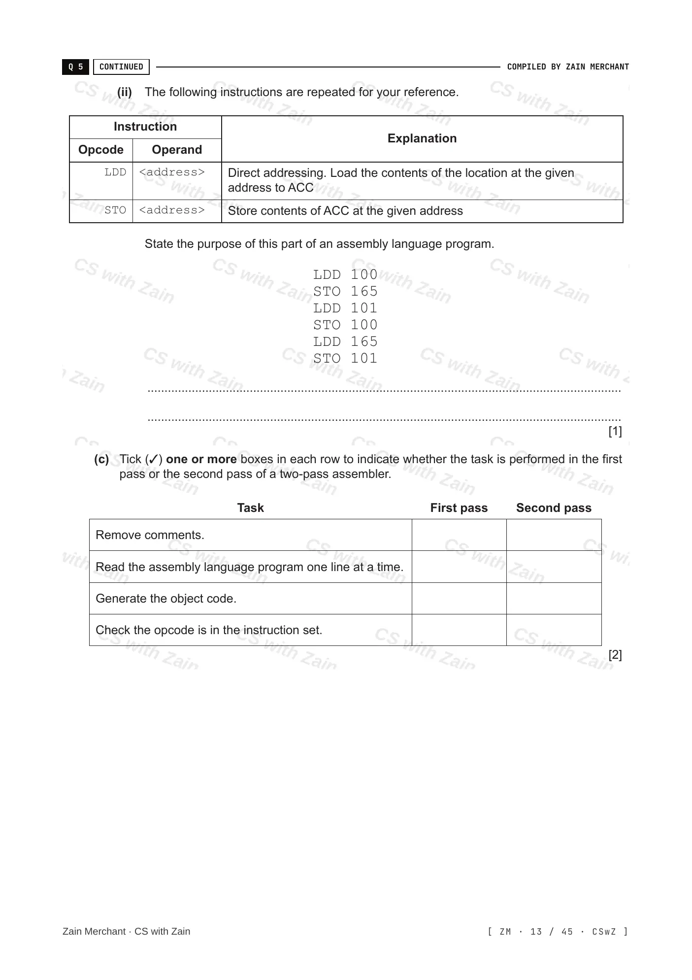 4.2 Assembly Language questions, page 12