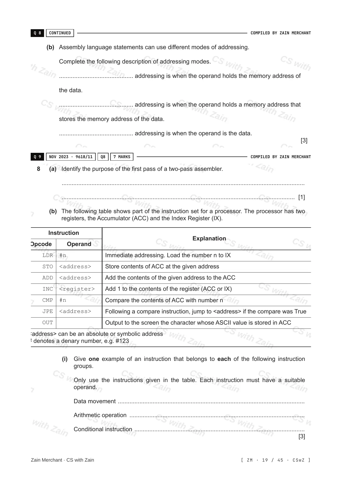 4.2 Assembly Language questions, page 18