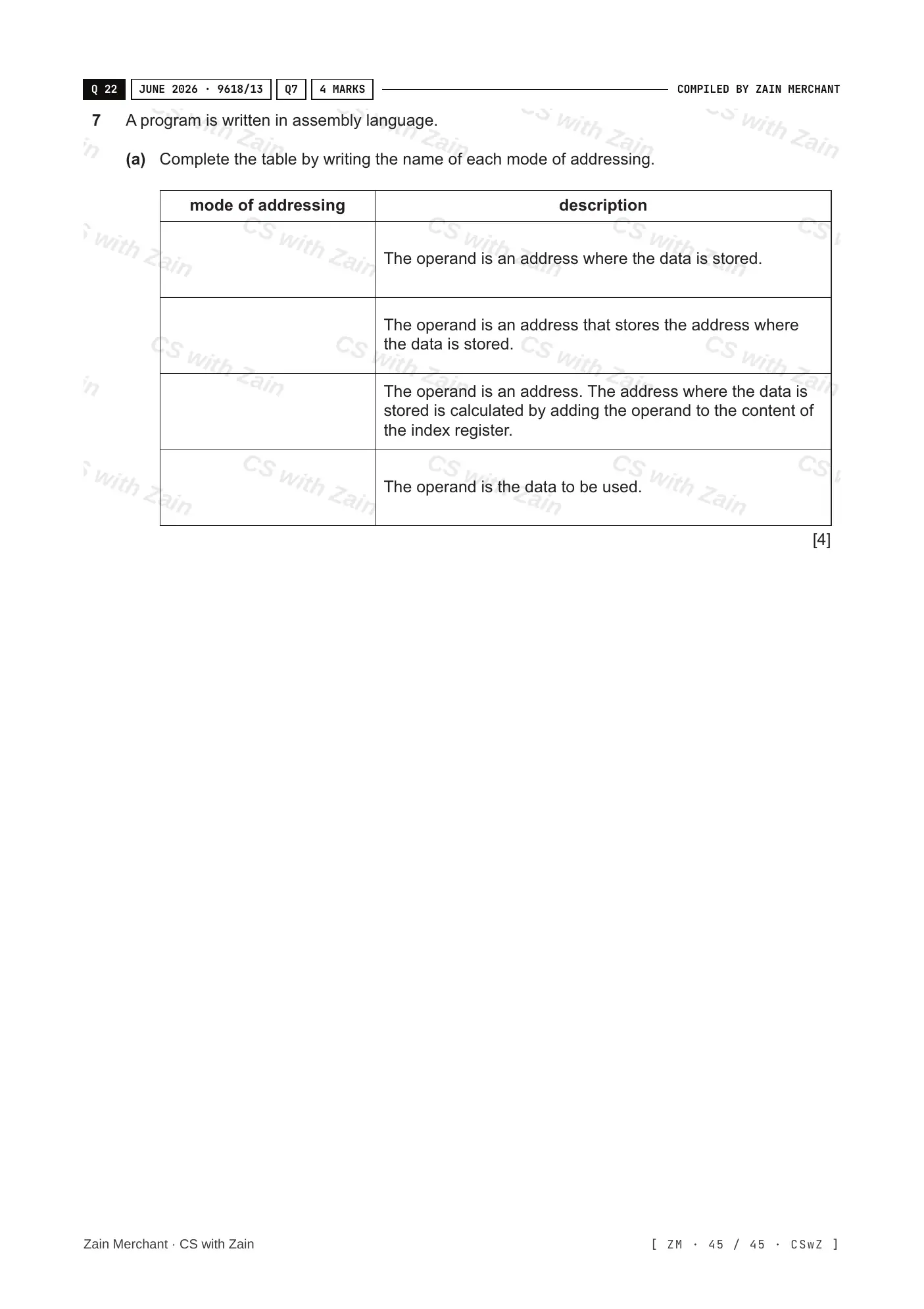 4.2 Assembly Language questions, page 44