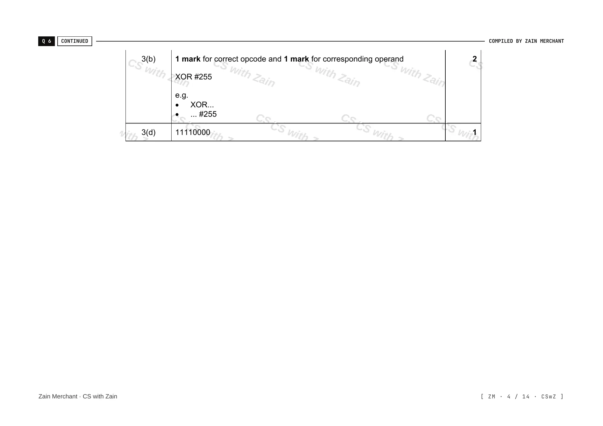 4.3 Bit manipulation mark scheme, page 3